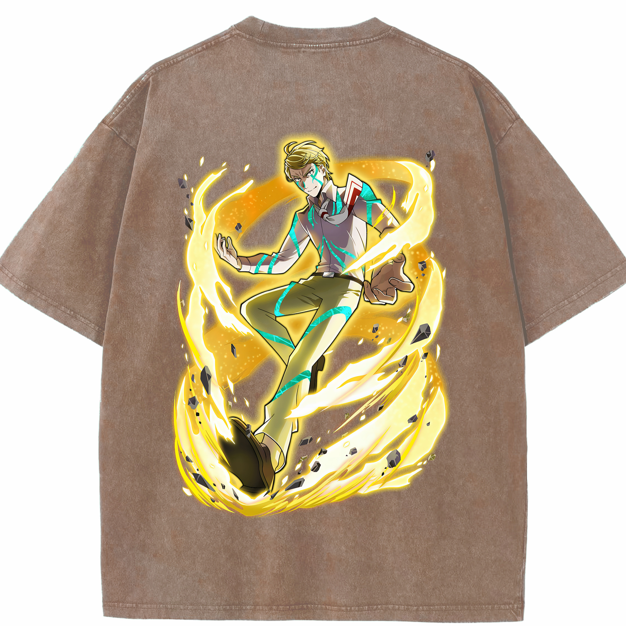 （画像用） 文豪ストレイドッグス Bungo Stray Dogs 綿100% ヴィンテージ風 半袖Tシャツ（背面プリント）