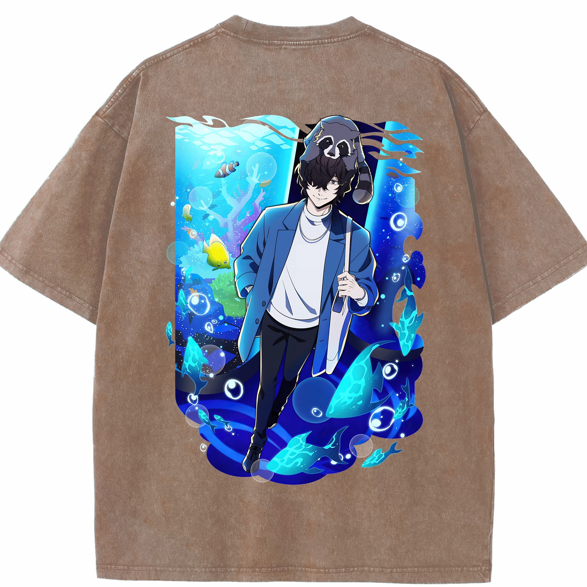 （画像用） 文豪ストレイドッグス Bungo Stray Dogs 綿100% ヴィンテージ風 半袖Tシャツ（背面プリント）