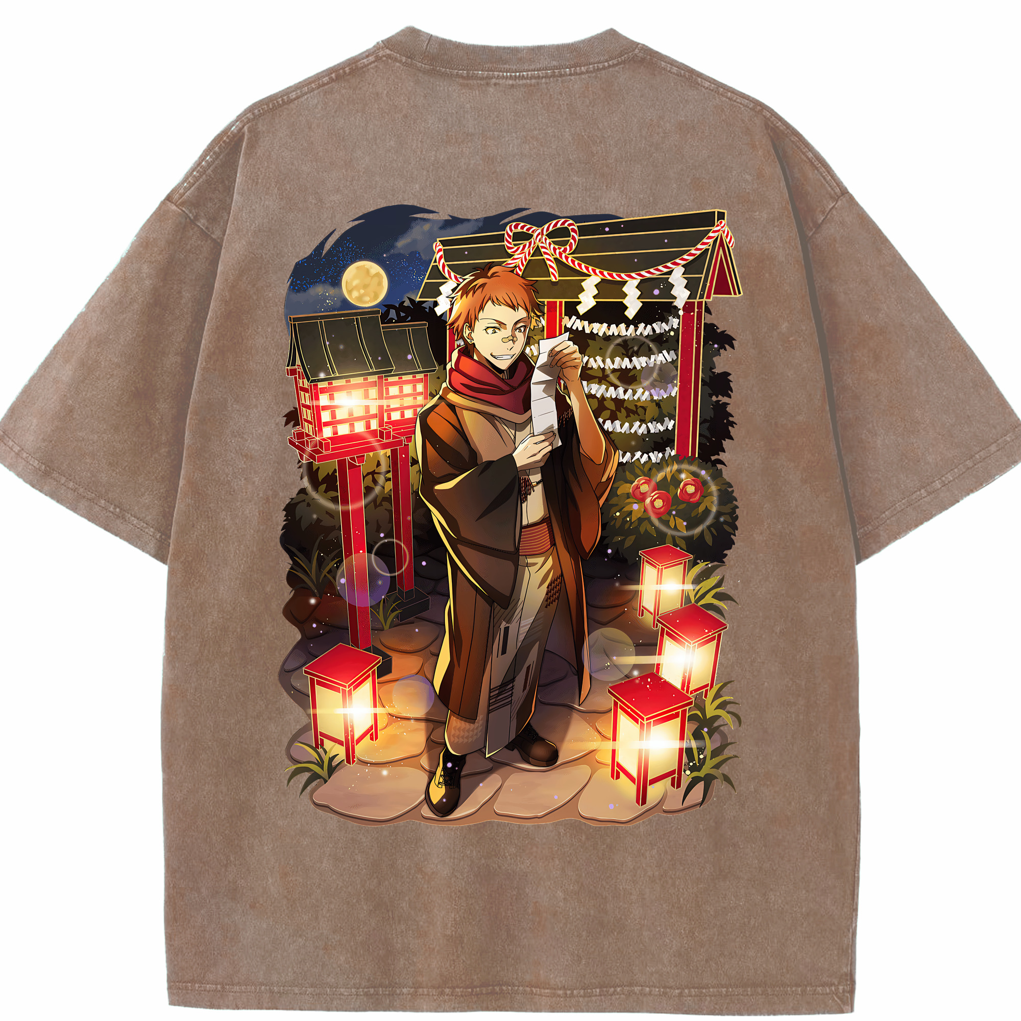 （画像用） 文豪ストレイドッグス Bungo Stray Dogs 綿100% ヴィンテージ風 半袖Tシャツ（背面プリント）