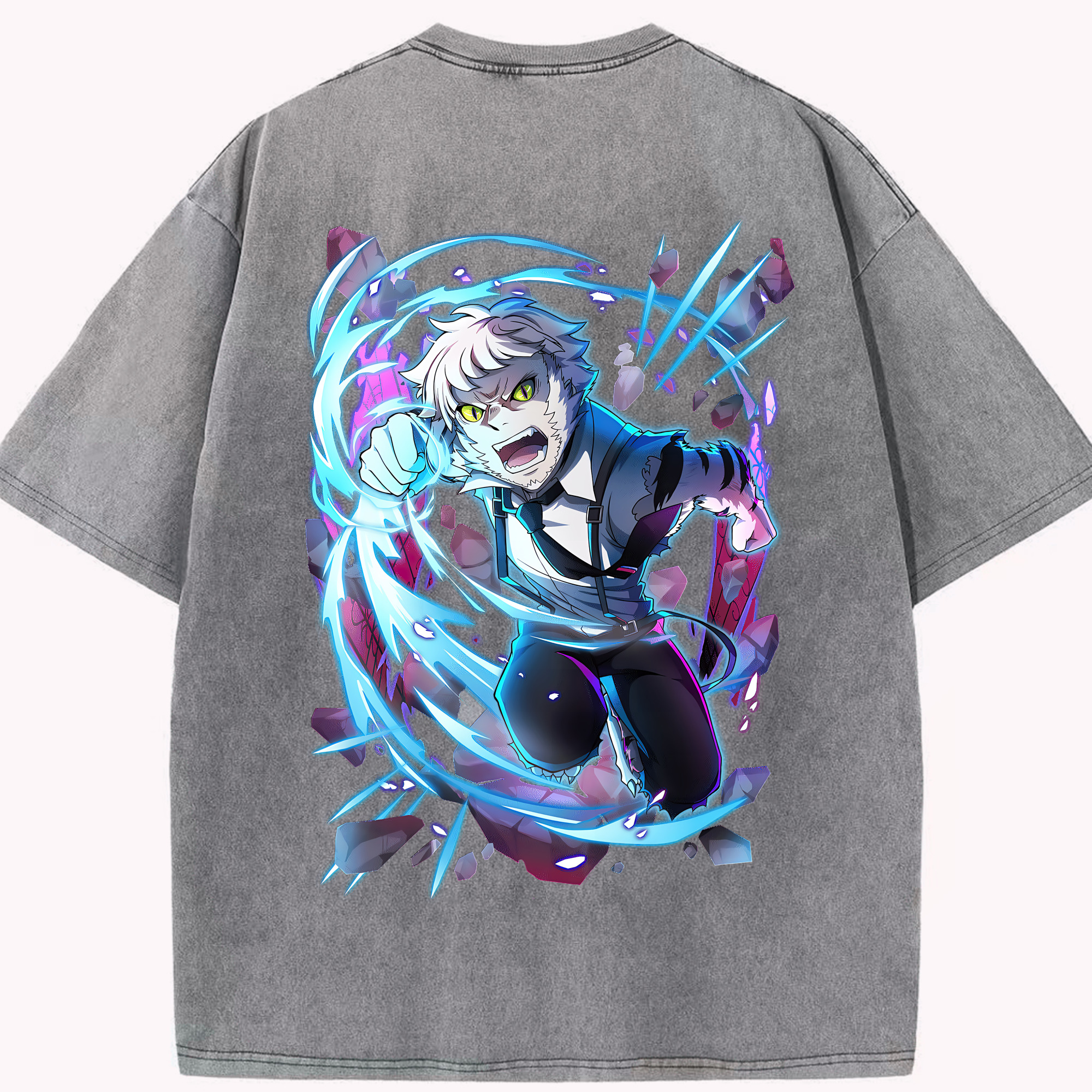 （画像用） 文豪ストレイドッグス Bungo Stray Dogs 綿100% ヴィンテージ風 半袖Tシャツ（背面プリント）