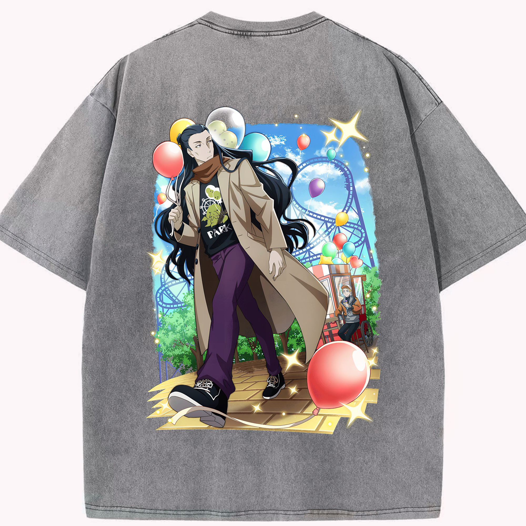 （画像用） 文豪ストレイドッグス Bungo Stray Dogs 綿100% ヴィンテージ風 半袖Tシャツ（背面プリント）