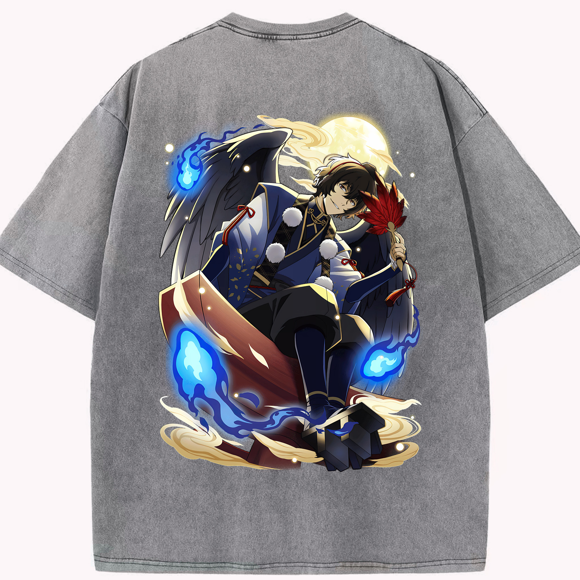 （画像用） 文豪ストレイドッグス Bungo Stray Dogs 綿100% ヴィンテージ風 半袖Tシャツ（背面プリント）