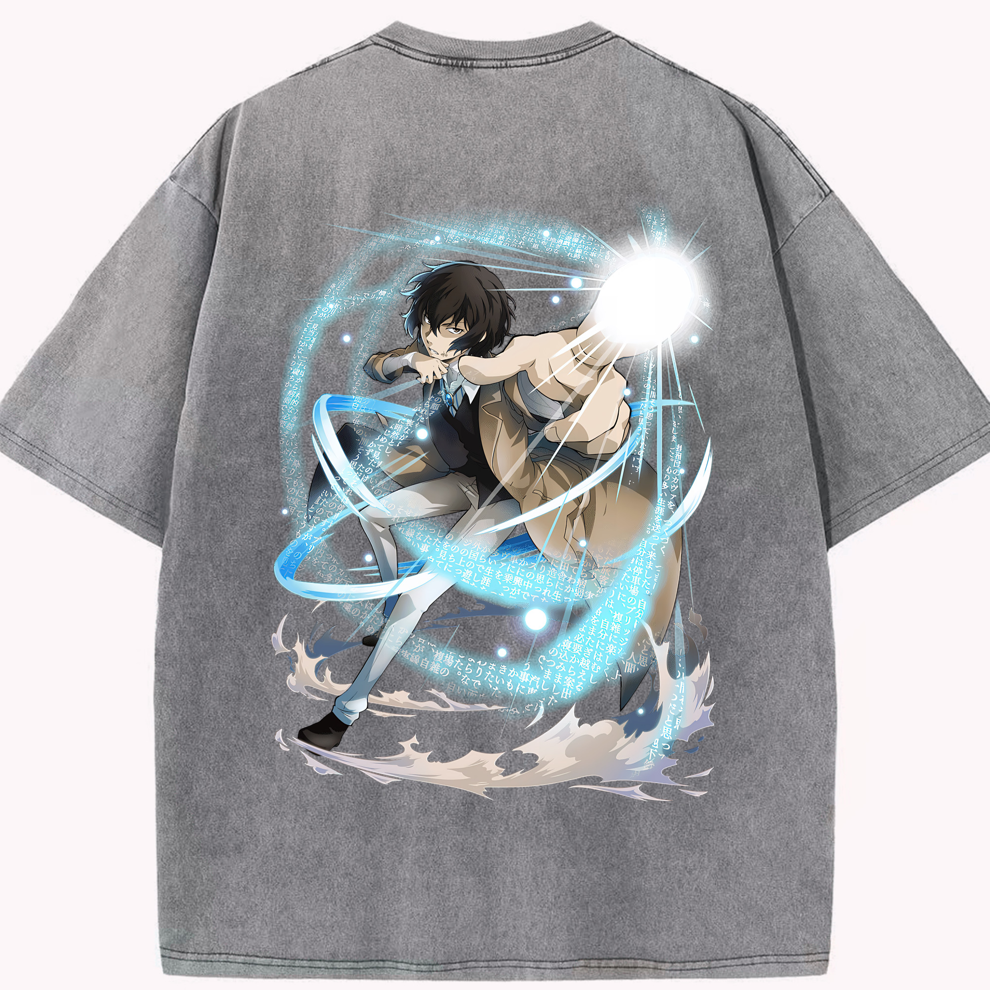 （画像用） 文豪ストレイドッグス Bungo Stray Dogs 綿100% ヴィンテージ風 半袖Tシャツ（背面プリント）