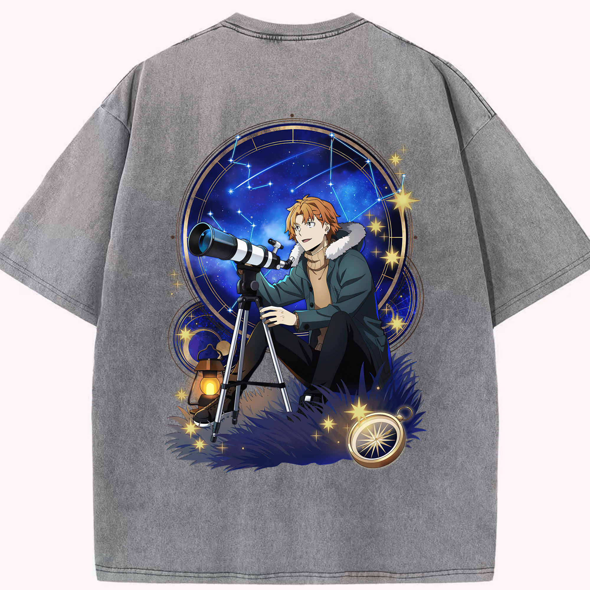 （画像用） 文豪ストレイドッグス Bungo Stray Dogs 綿100% ヴィンテージ風 半袖Tシャツ（背面プリント）