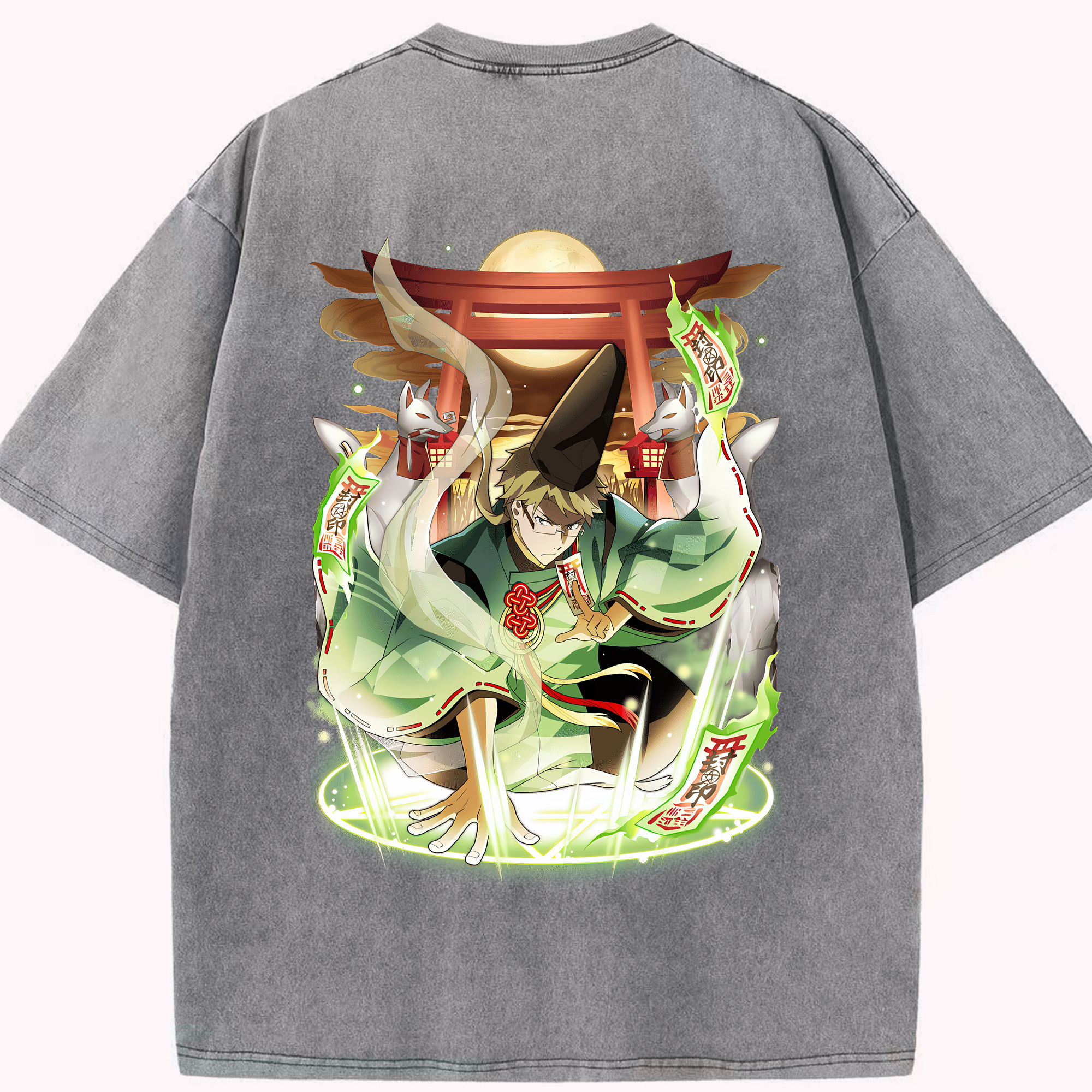（画像用） 文豪ストレイドッグス Bungo Stray Dogs 綿100% ヴィンテージ風 半袖Tシャツ（背面プリント）