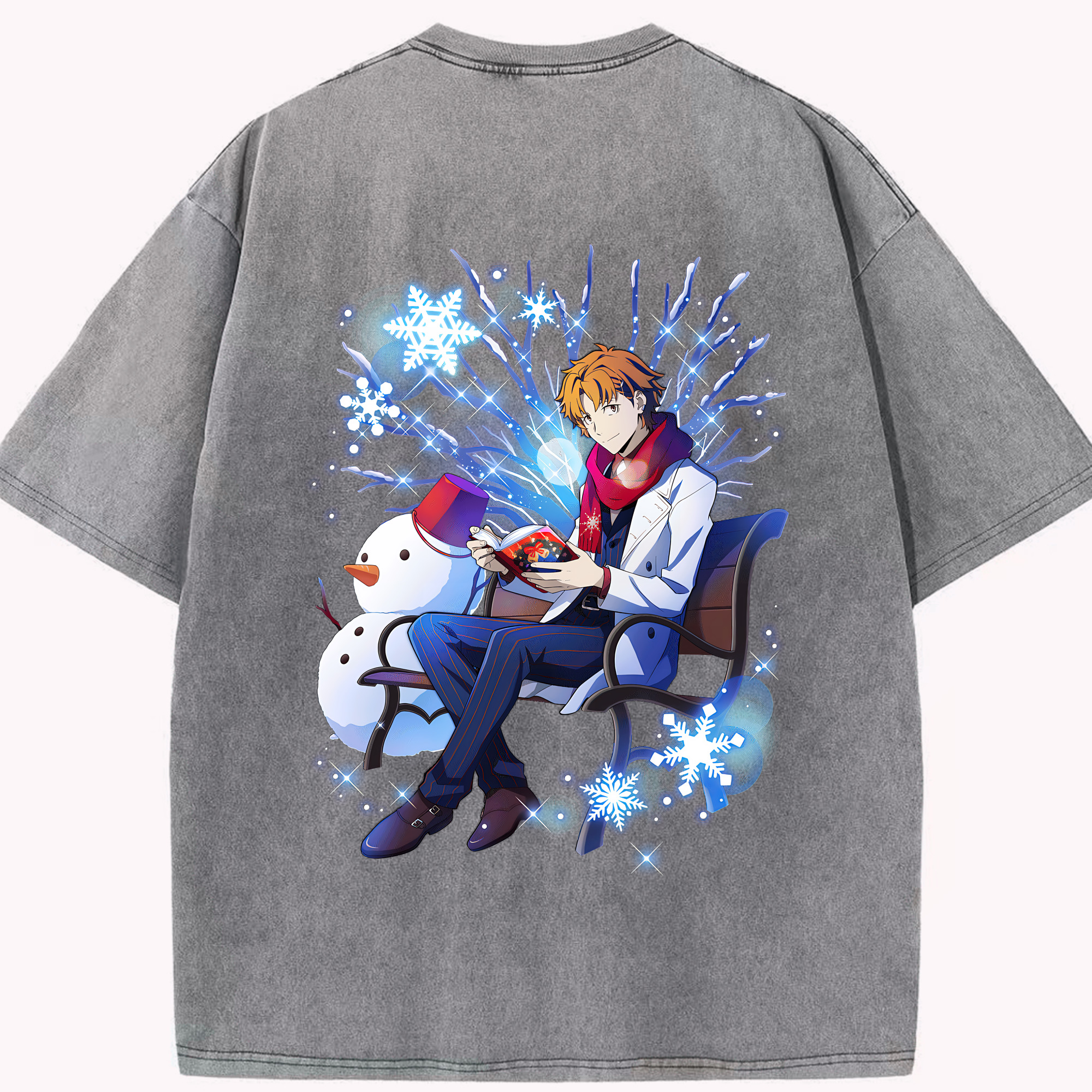（画像用） 文豪ストレイドッグス Bungo Stray Dogs 綿100% ヴィンテージ風 半袖Tシャツ（背面プリント）