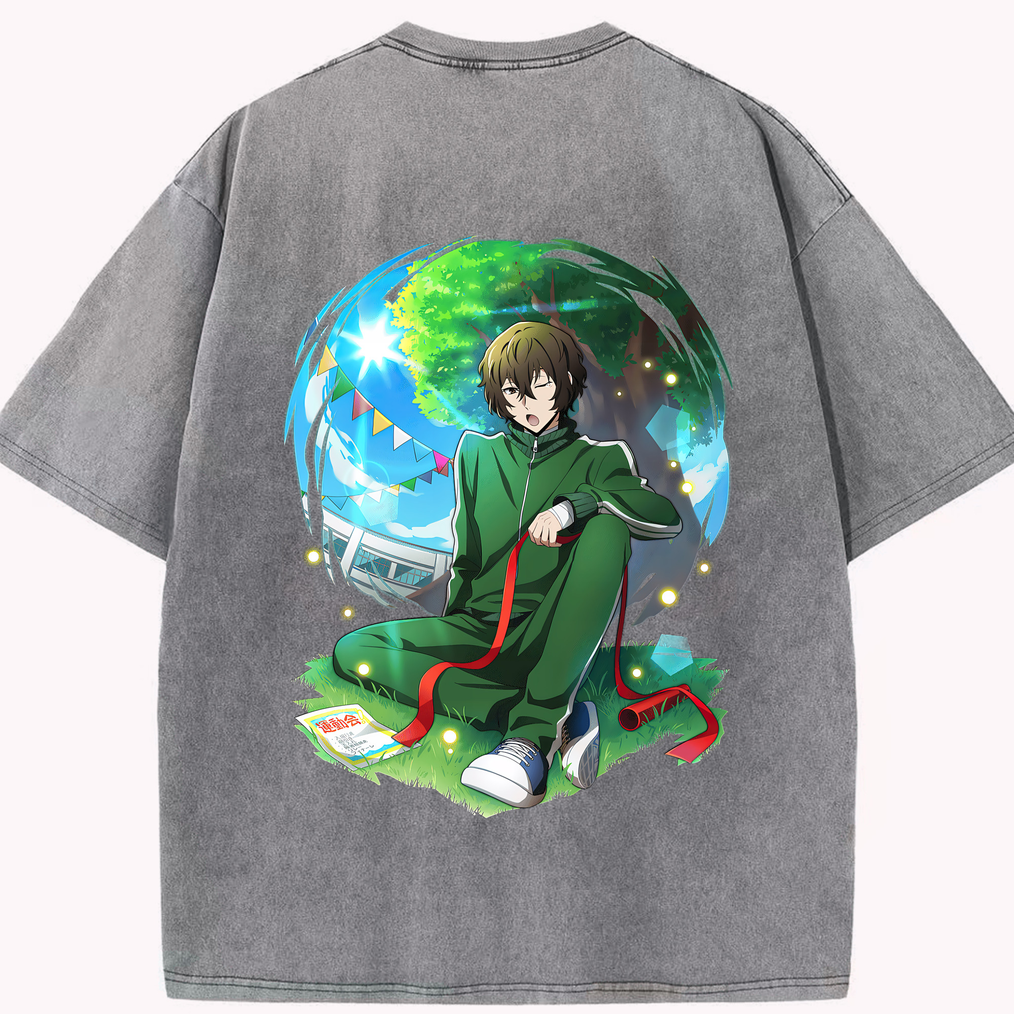 （画像用） 文豪ストレイドッグス Bungo Stray Dogs 綿100% ヴィンテージ風 半袖Tシャツ（背面プリント）