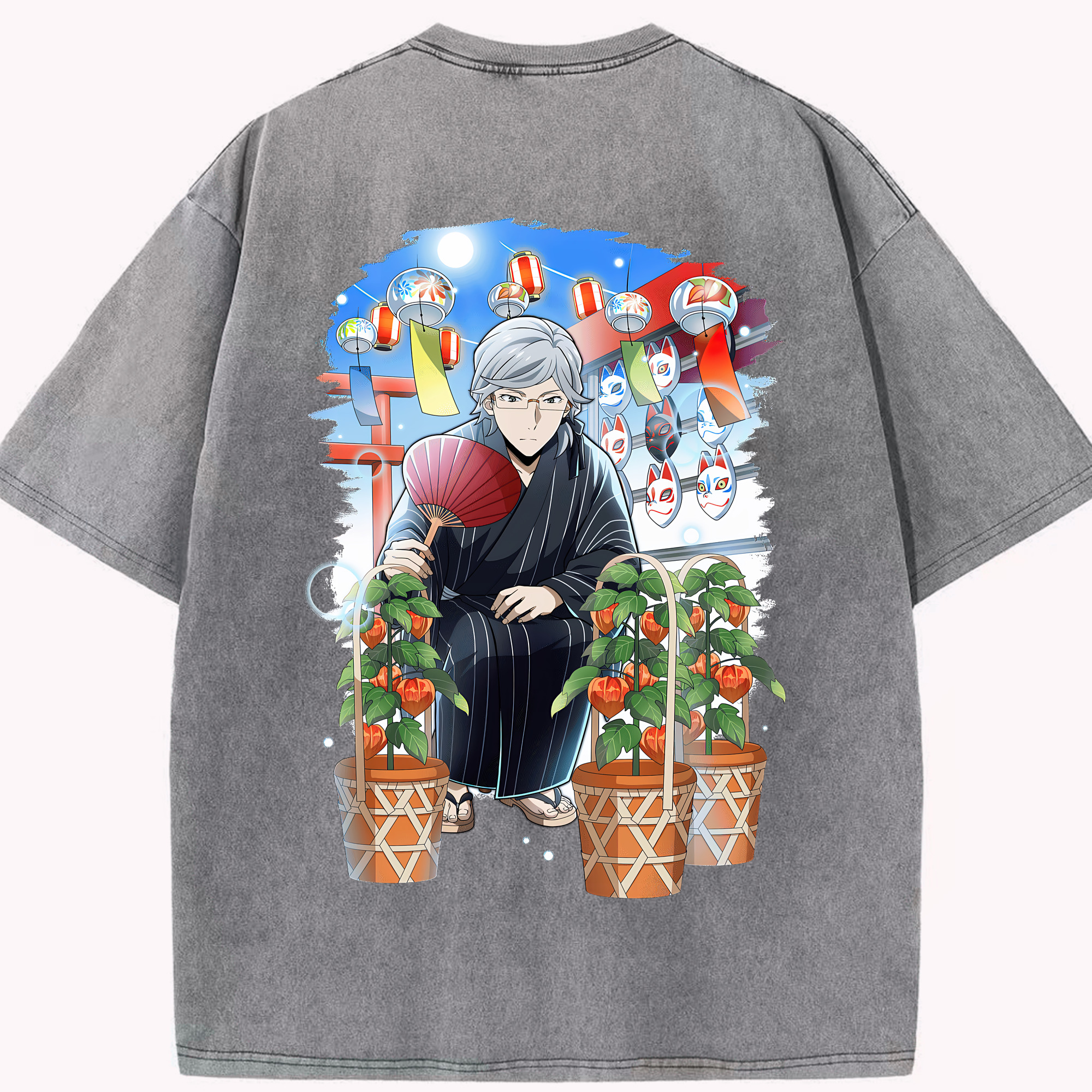 （画像用） 文豪ストレイドッグス Bungo Stray Dogs 綿100% ヴィンテージ風 半袖Tシャツ（背面プリント）