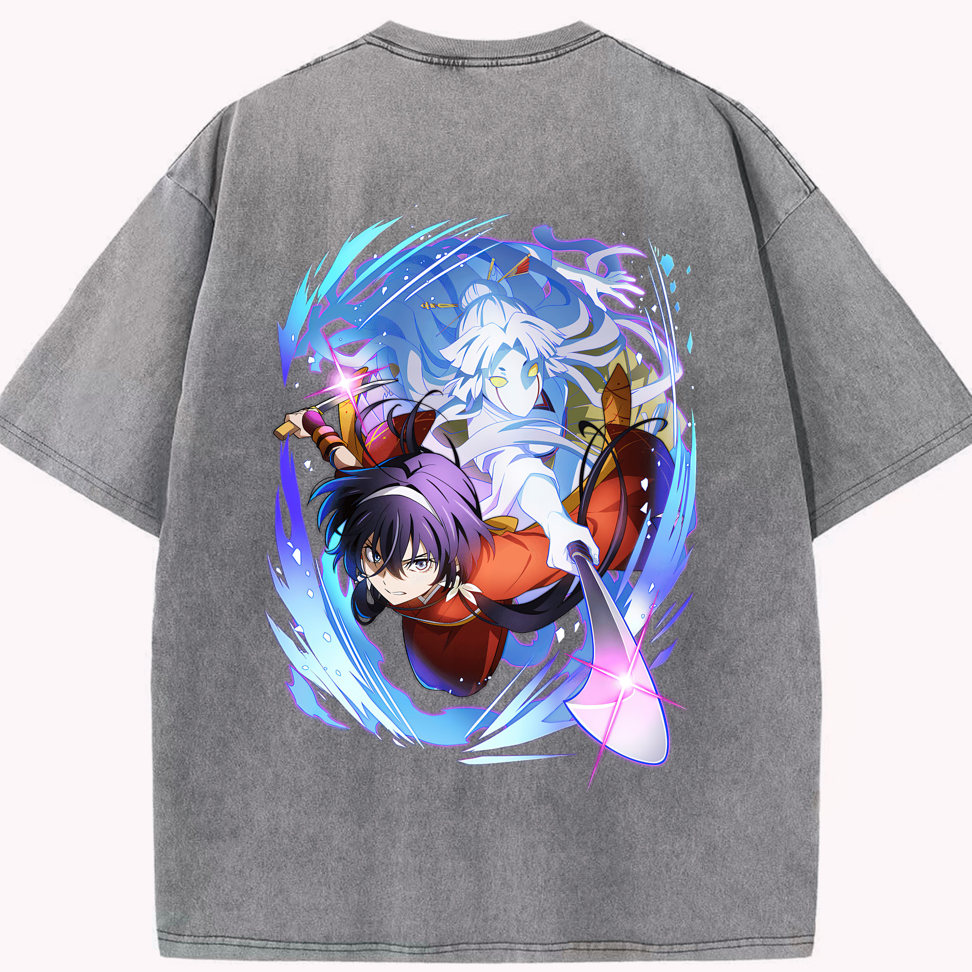 （画像用） 文豪ストレイドッグス Bungo Stray Dogs 綿100% ヴィンテージ風 半袖Tシャツ（背面プリント）