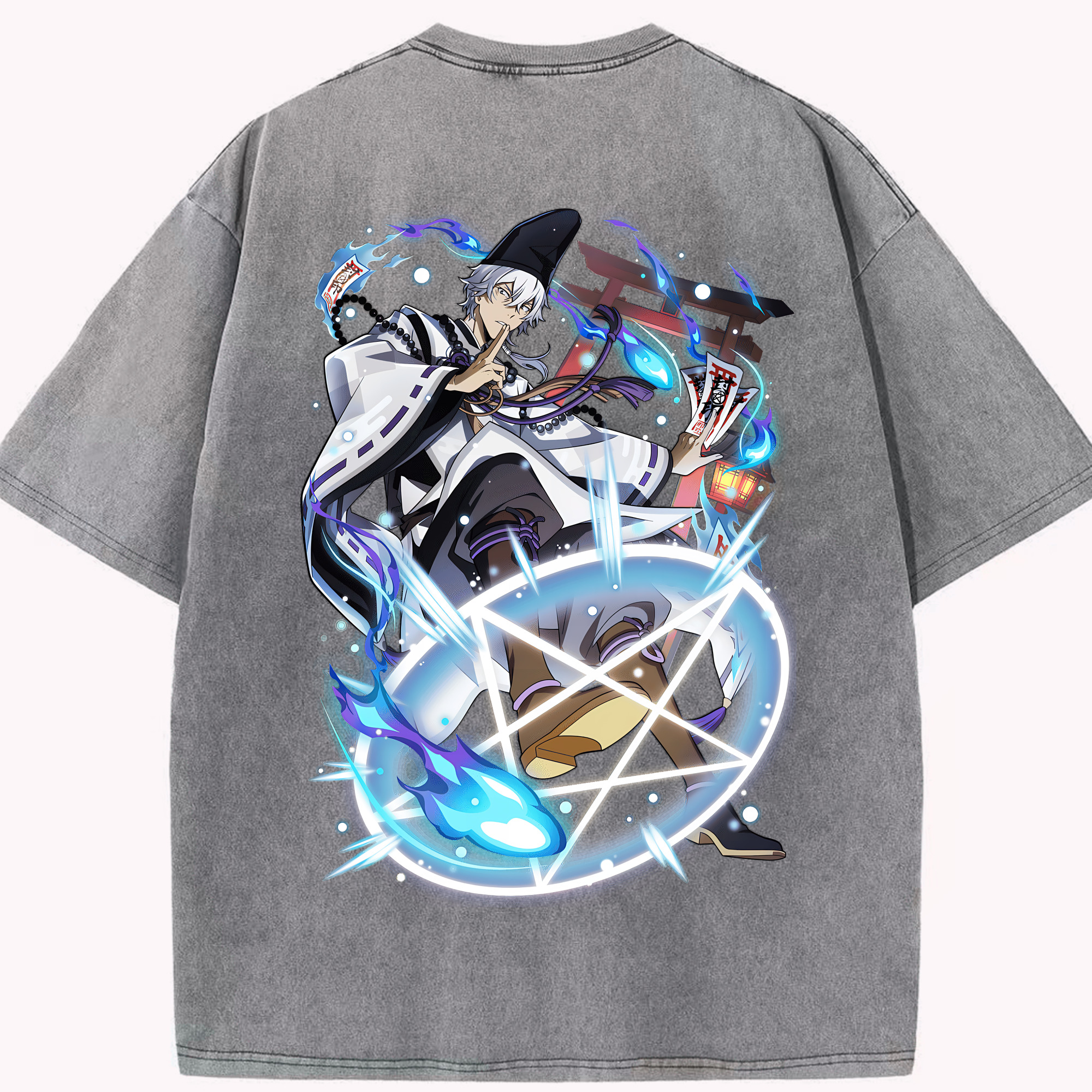 （画像用） 文豪ストレイドッグス Bungo Stray Dogs 綿100% ヴィンテージ風 半袖Tシャツ（背面プリント）