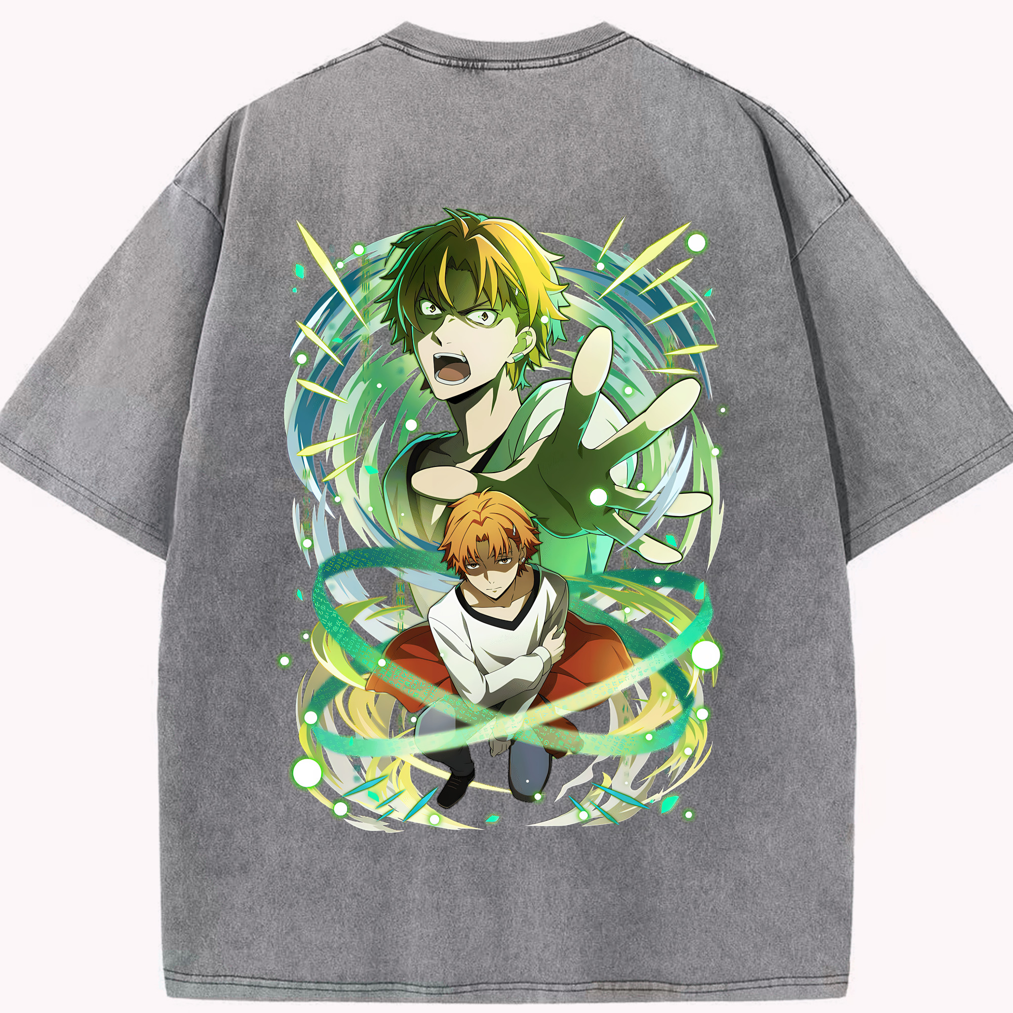 （画像用） 文豪ストレイドッグス Bungo Stray Dogs 綿100% ヴィンテージ風 半袖Tシャツ（背面プリント）