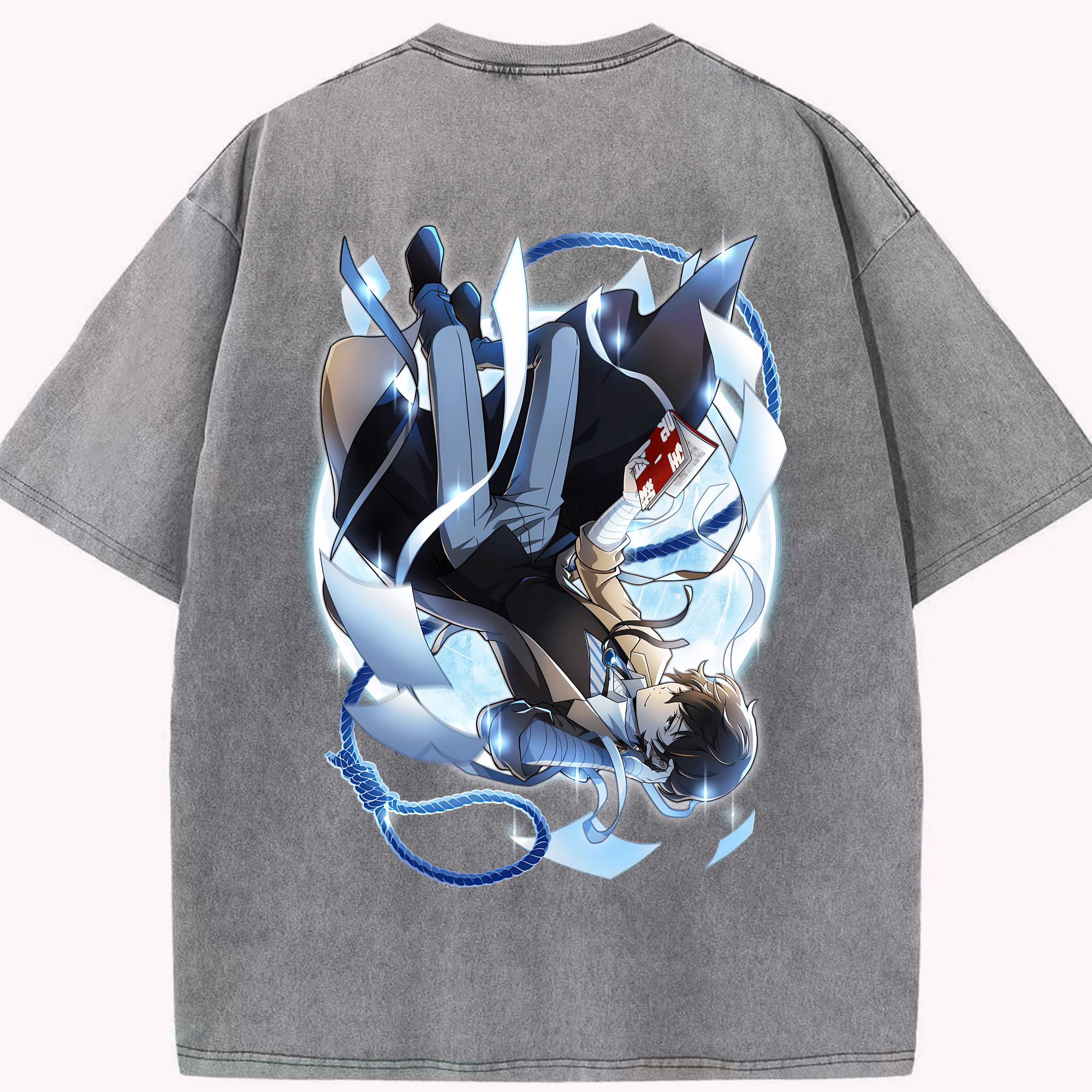 （画像用） 文豪ストレイドッグス Bungo Stray Dogs 綿100% ヴィンテージ風 半袖Tシャツ（背面プリント）