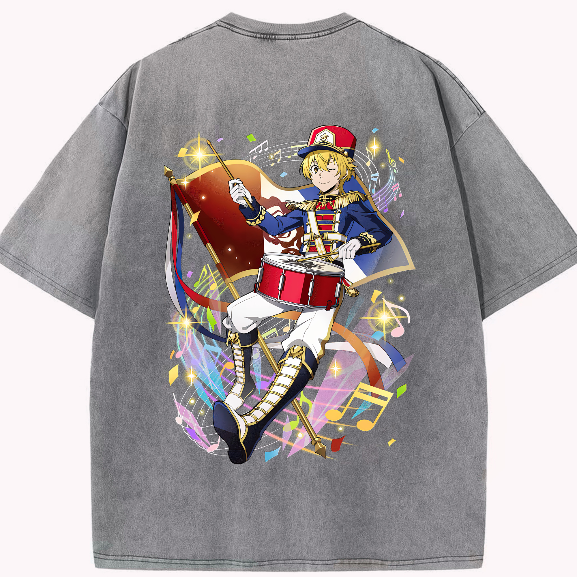 （画像用） 文豪ストレイドッグス Bungo Stray Dogs 綿100% ヴィンテージ風 半袖Tシャツ（背面プリント）