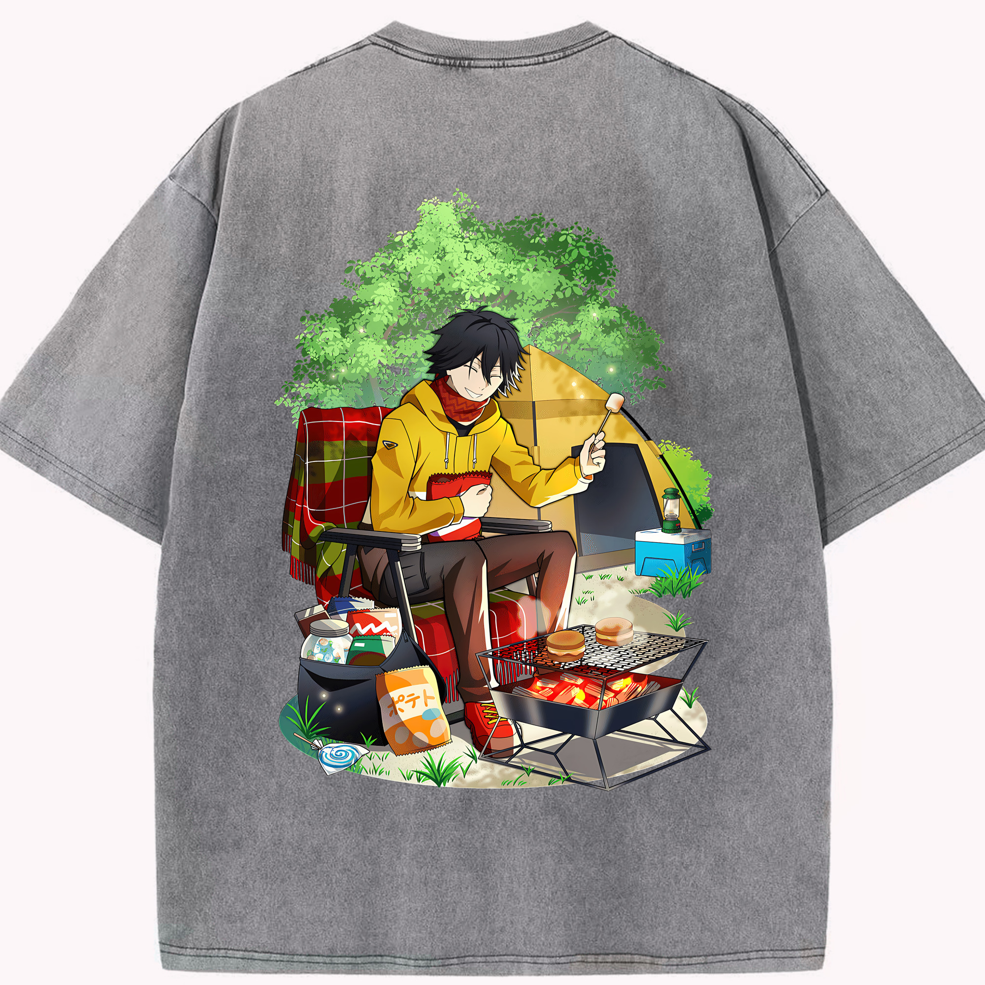 （画像用） 文豪ストレイドッグス Bungo Stray Dogs 綿100% ヴィンテージ風 半袖Tシャツ（背面プリント）