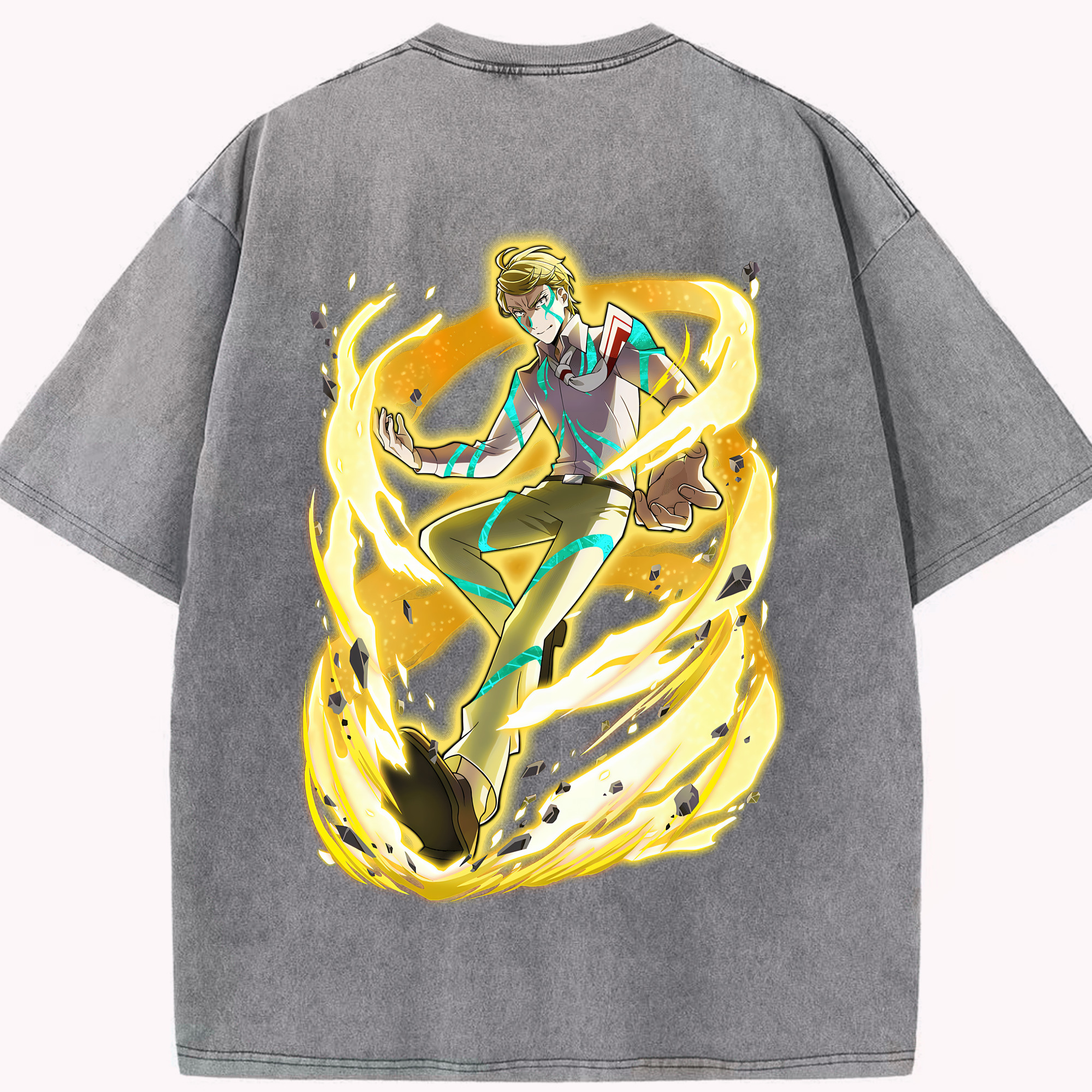 （画像用） 文豪ストレイドッグス Bungo Stray Dogs 綿100% ヴィンテージ風 半袖Tシャツ（背面プリント）
