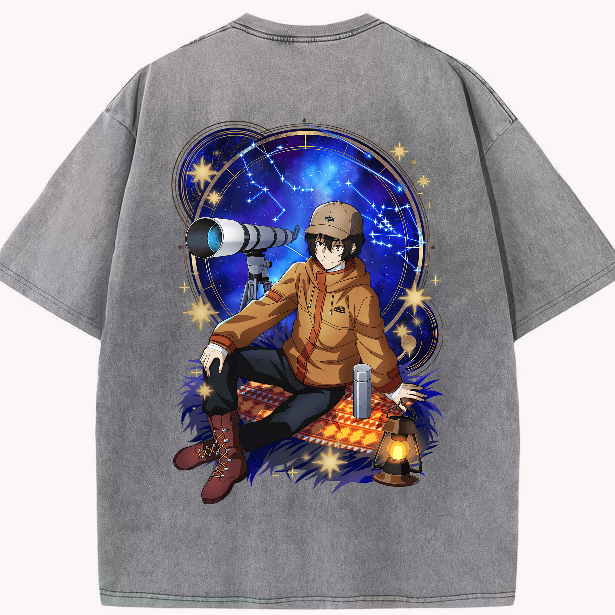 （画像用） 文豪ストレイドッグス Bungo Stray Dogs 綿100% ヴィンテージ風 半袖Tシャツ（背面プリント）