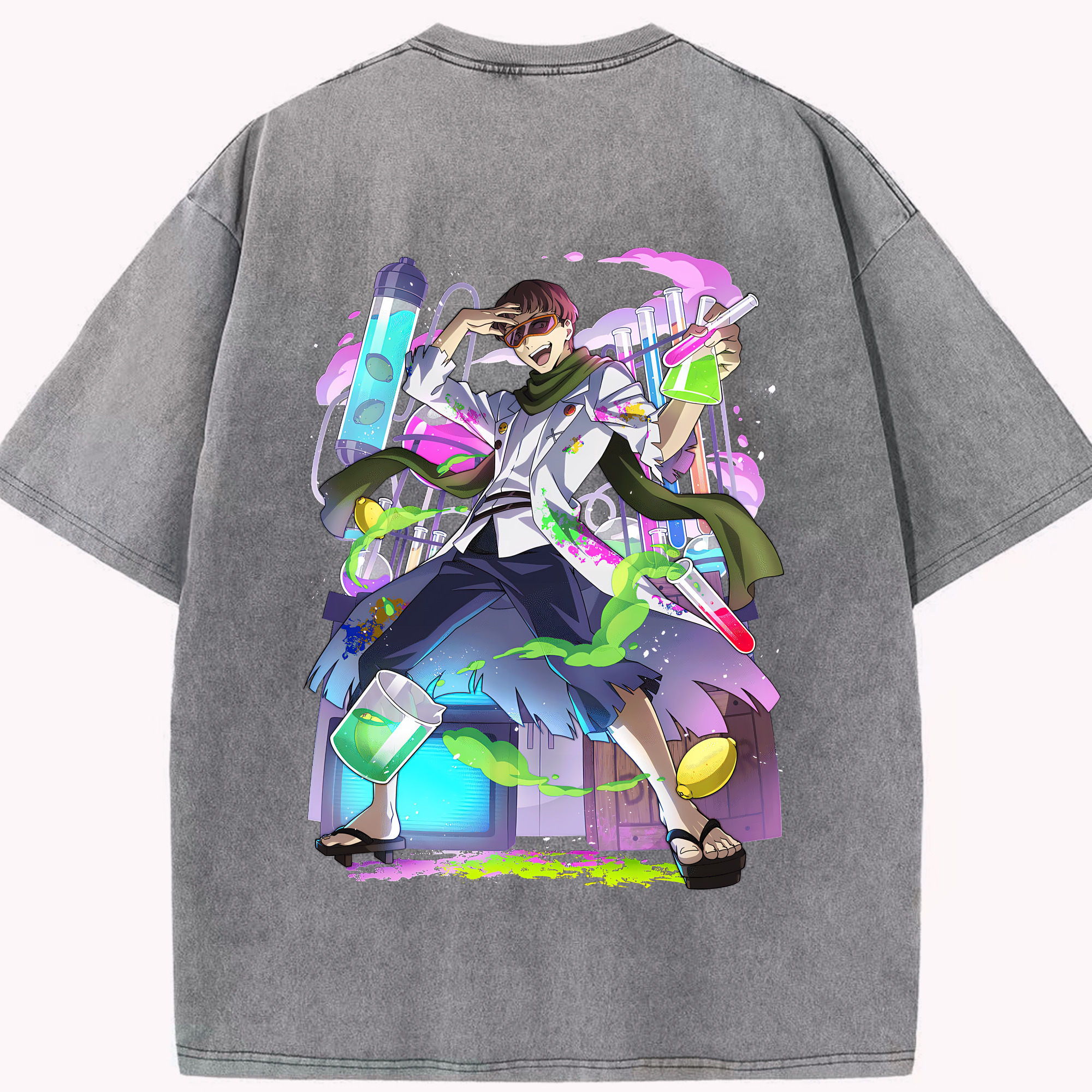 （画像用） 文豪ストレイドッグス Bungo Stray Dogs 綿100% ヴィンテージ風 半袖Tシャツ（背面プリント）