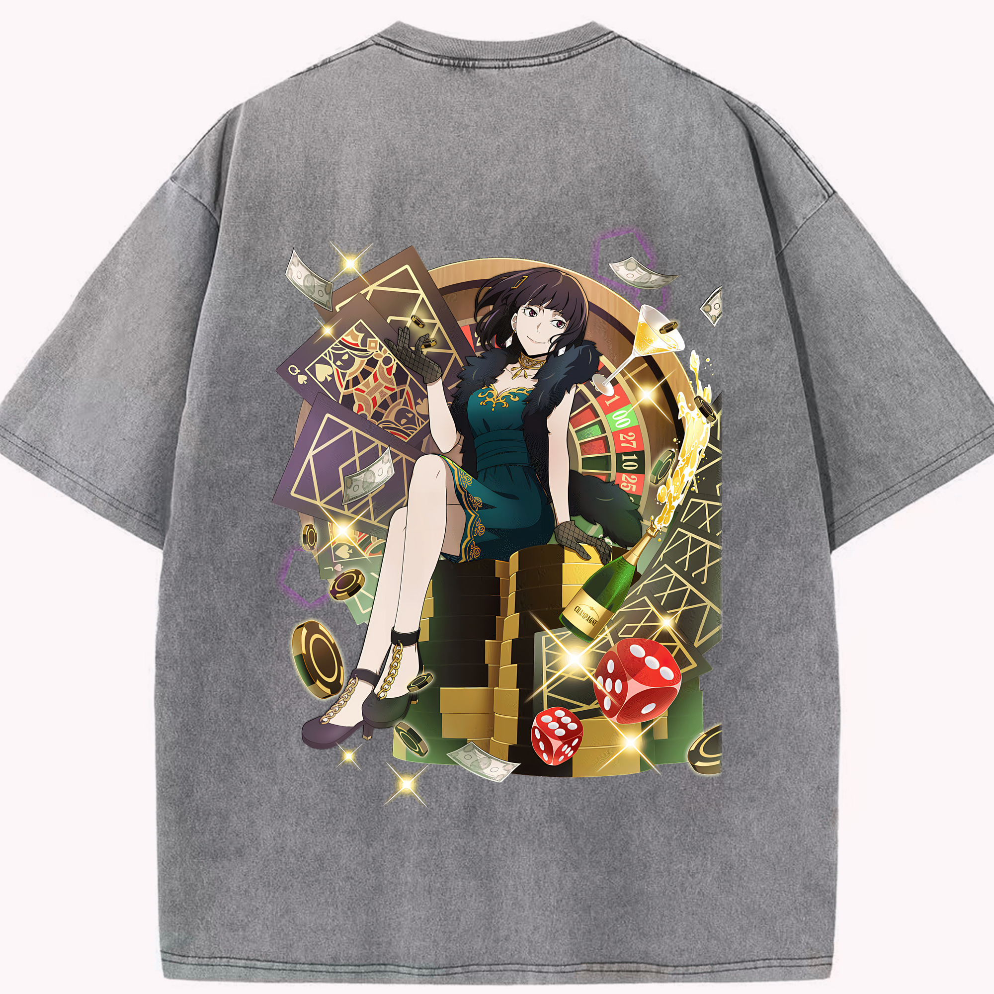 （画像用） 文豪ストレイドッグス Bungo Stray Dogs 綿100% ヴィンテージ風 半袖Tシャツ（背面プリント）
