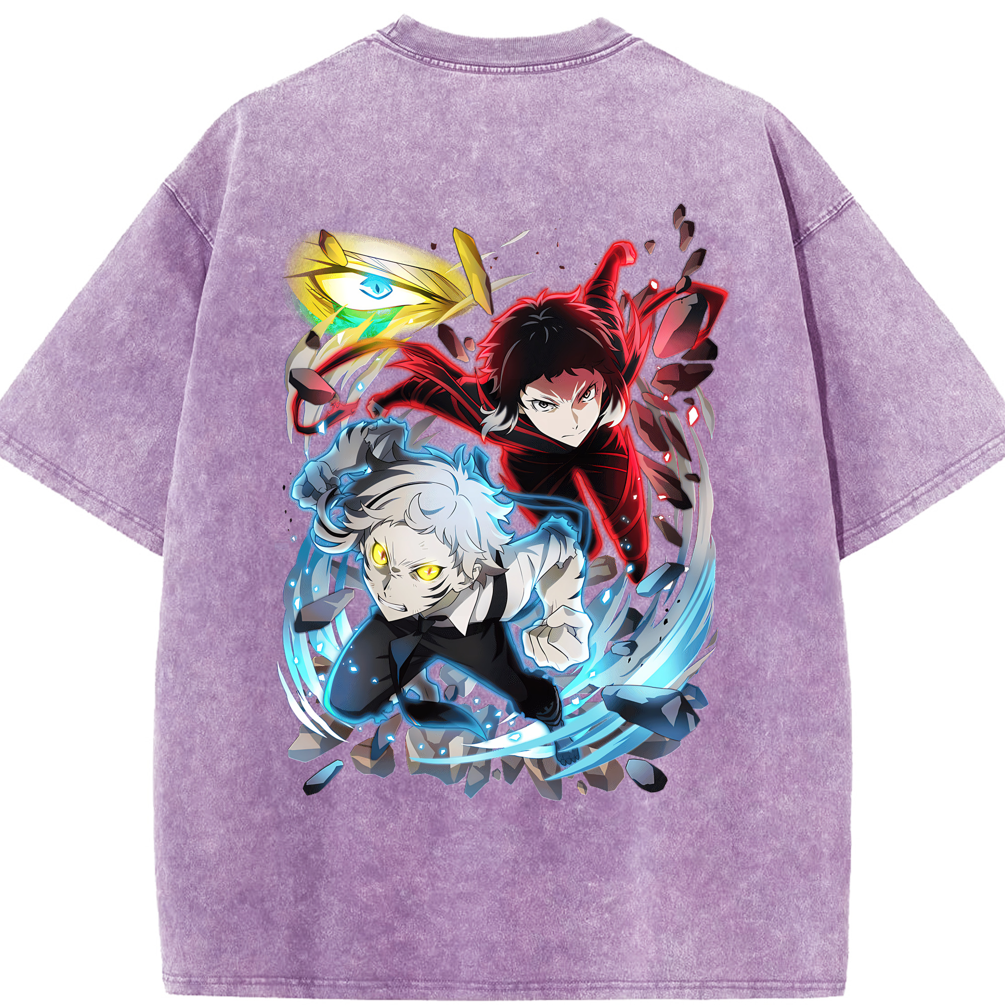 （画像用） 文豪ストレイドッグス Bungo Stray Dogs 綿100% ヴィンテージ風 半袖Tシャツ（背面プリント）