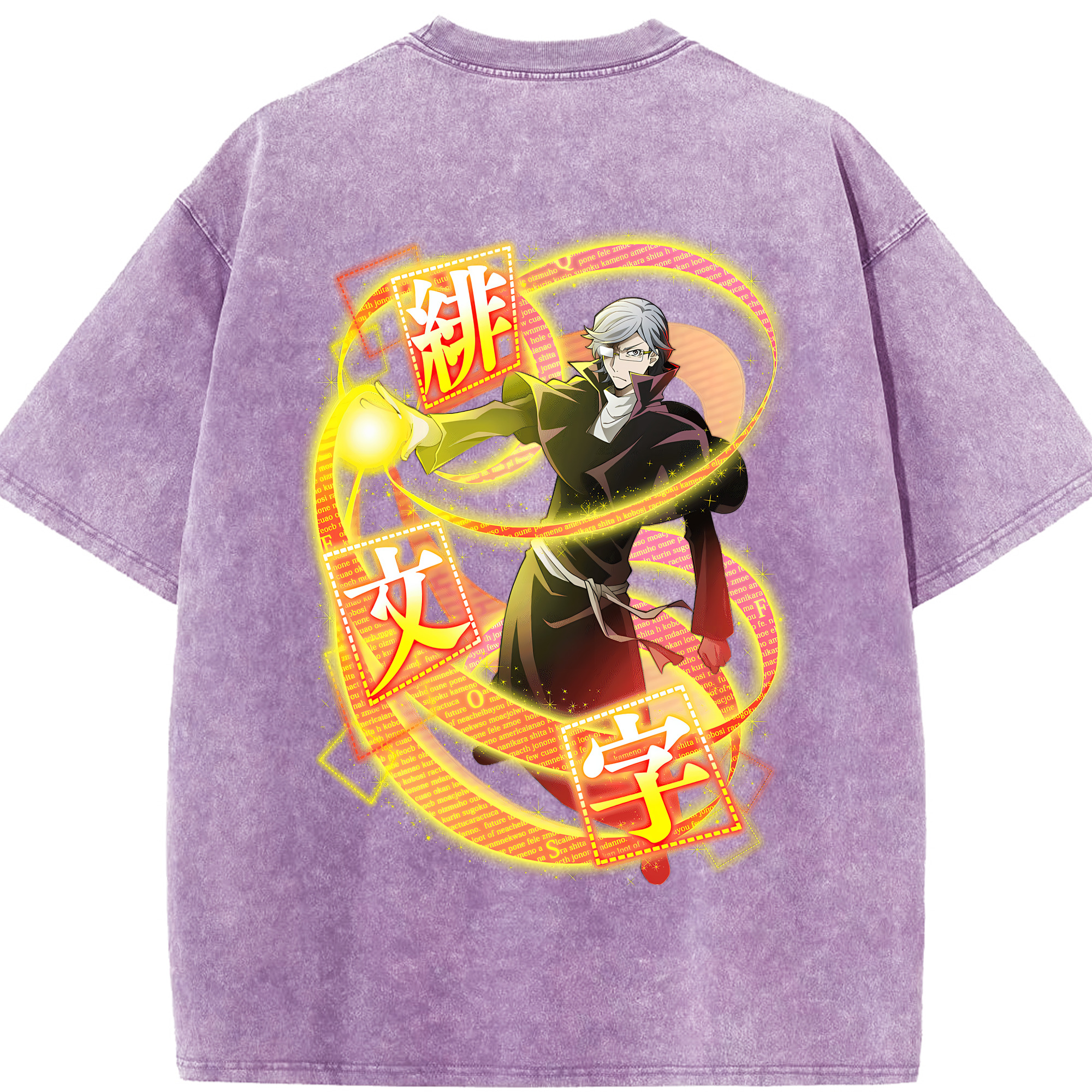 （画像用） 文豪ストレイドッグス Bungo Stray Dogs 綿100% ヴィンテージ風 半袖Tシャツ（背面プリント）