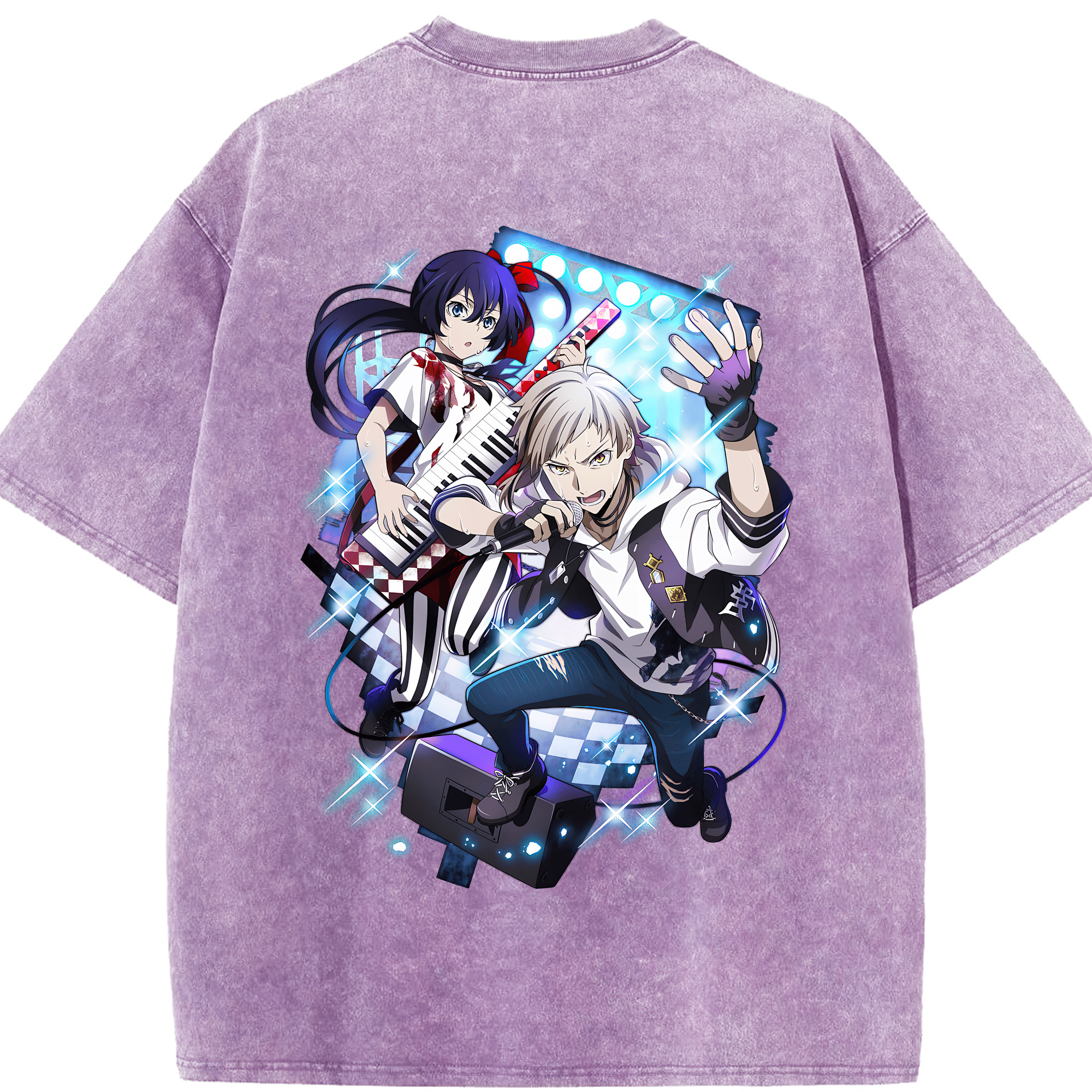 （画像用） 文豪ストレイドッグス Bungo Stray Dogs 綿100% ヴィンテージ風 半袖Tシャツ（背面プリント）