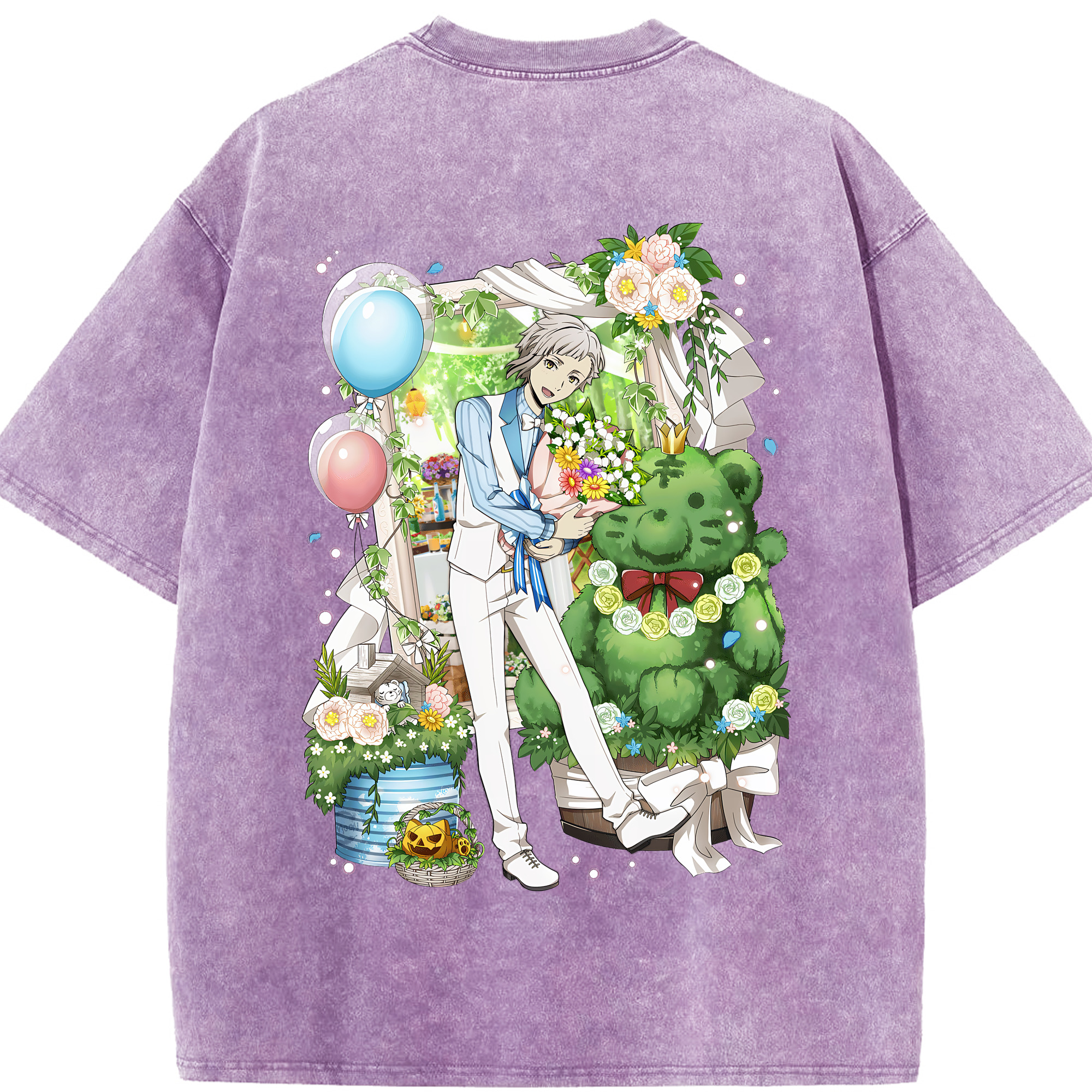 （画像用） 文豪ストレイドッグス Bungo Stray Dogs 綿100% ヴィンテージ風 半袖Tシャツ（背面プリント）