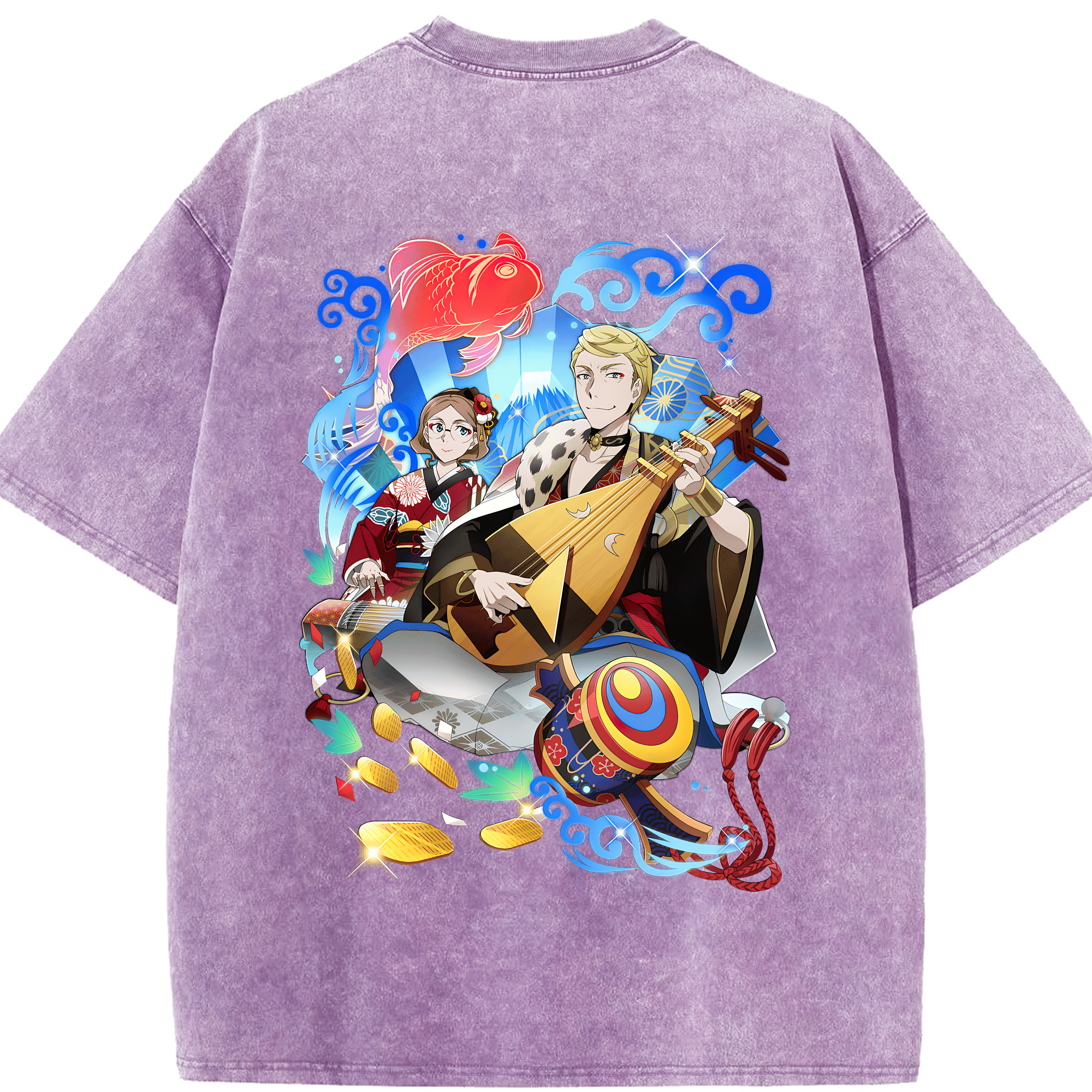 （画像用） 文豪ストレイドッグス Bungo Stray Dogs 綿100% ヴィンテージ風 半袖Tシャツ（背面プリント）