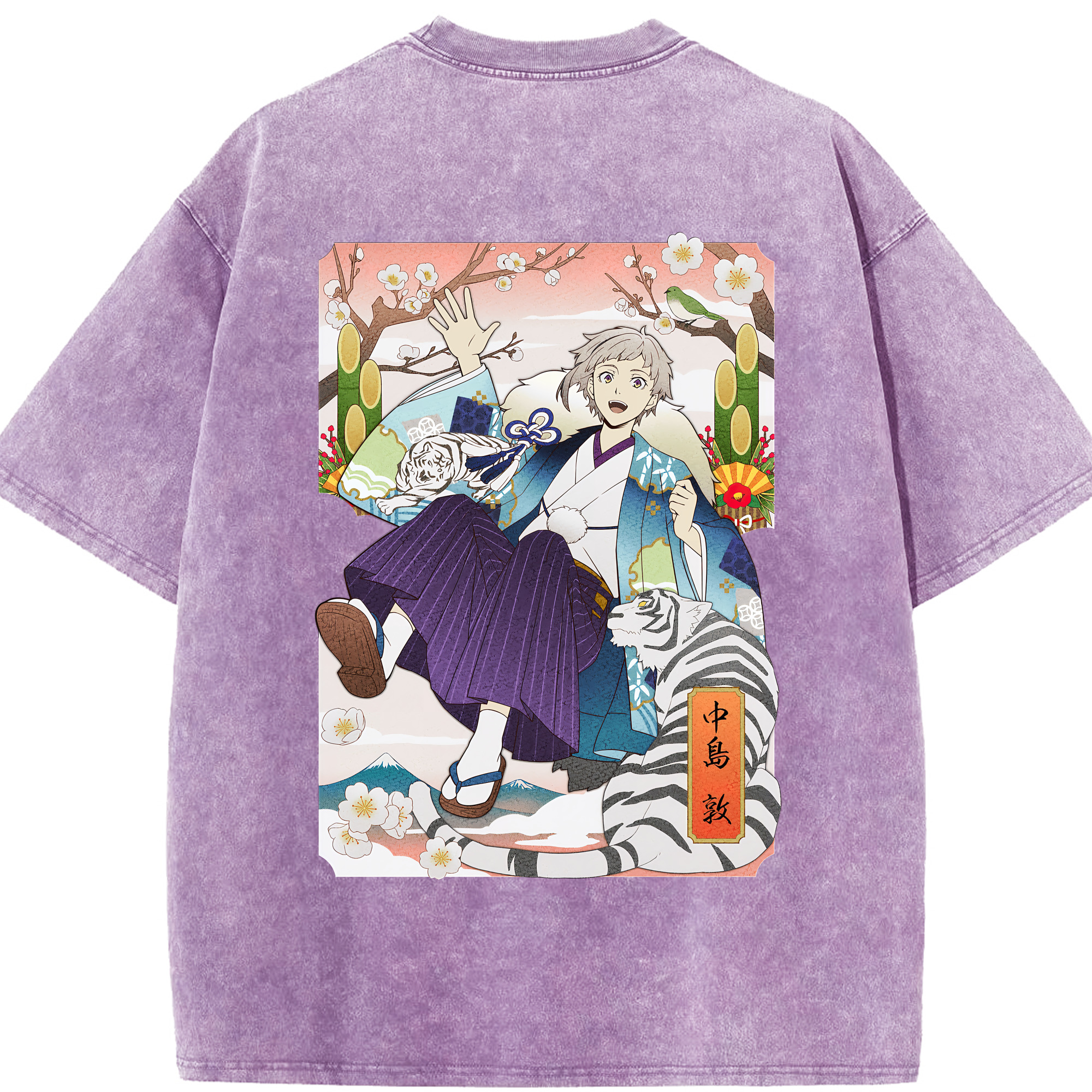 （画像用） 文豪ストレイドッグス Bungo Stray Dogs 綿100% ヴィンテージ風 半袖Tシャツ（背面プリント）