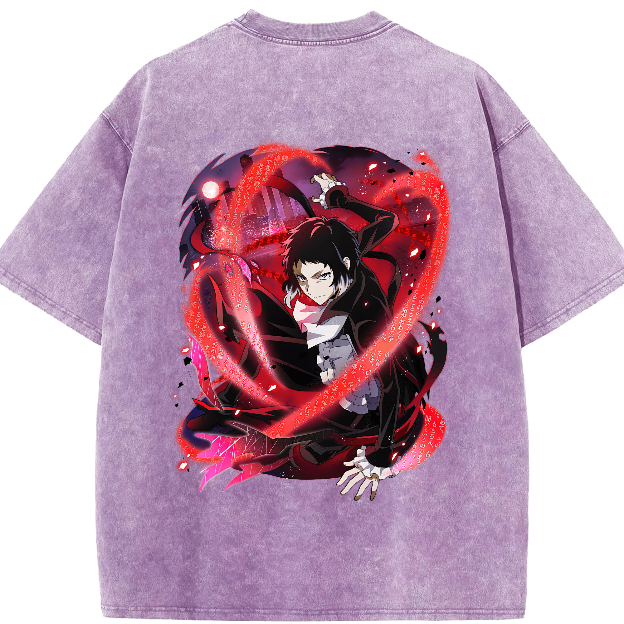 （画像用） 文豪ストレイドッグス Bungo Stray Dogs 綿100% ヴィンテージ風 半袖Tシャツ（背面プリント）