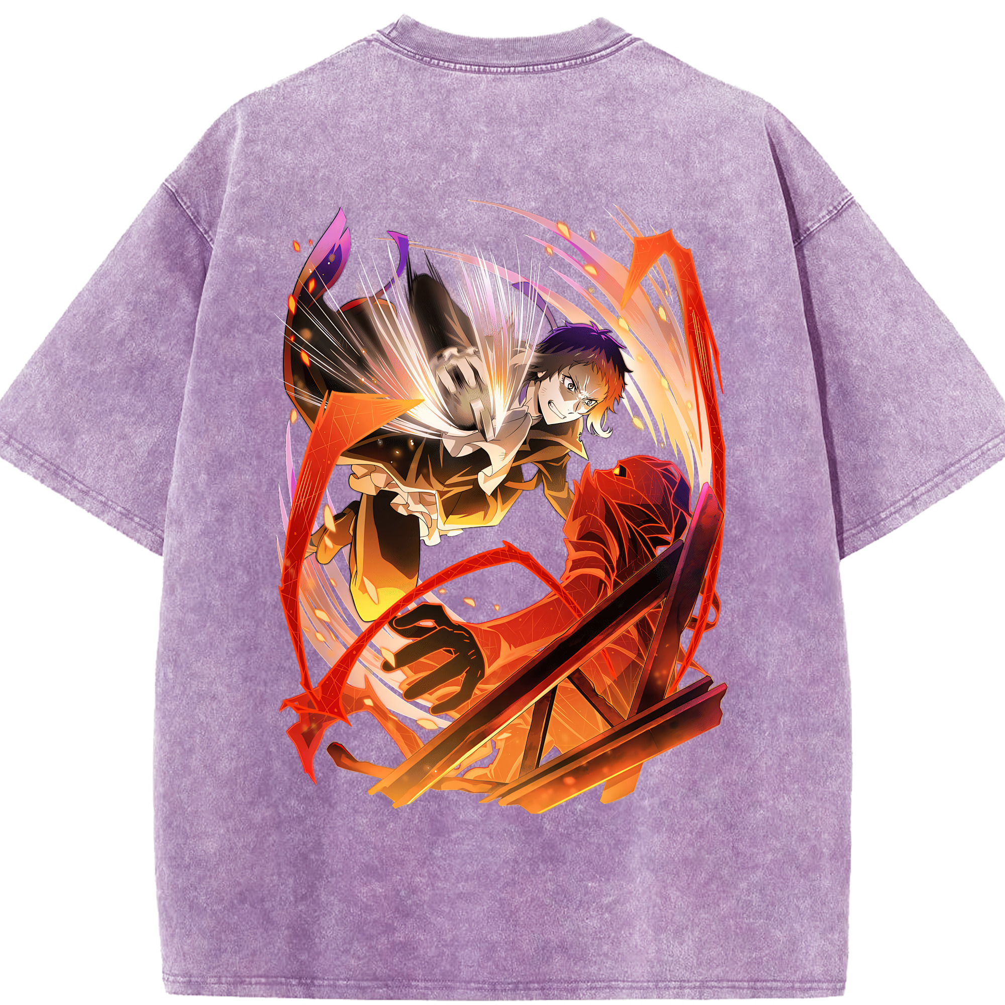 （画像用） 文豪ストレイドッグス Bungo Stray Dogs 綿100% ヴィンテージ風 半袖Tシャツ（背面プリント）