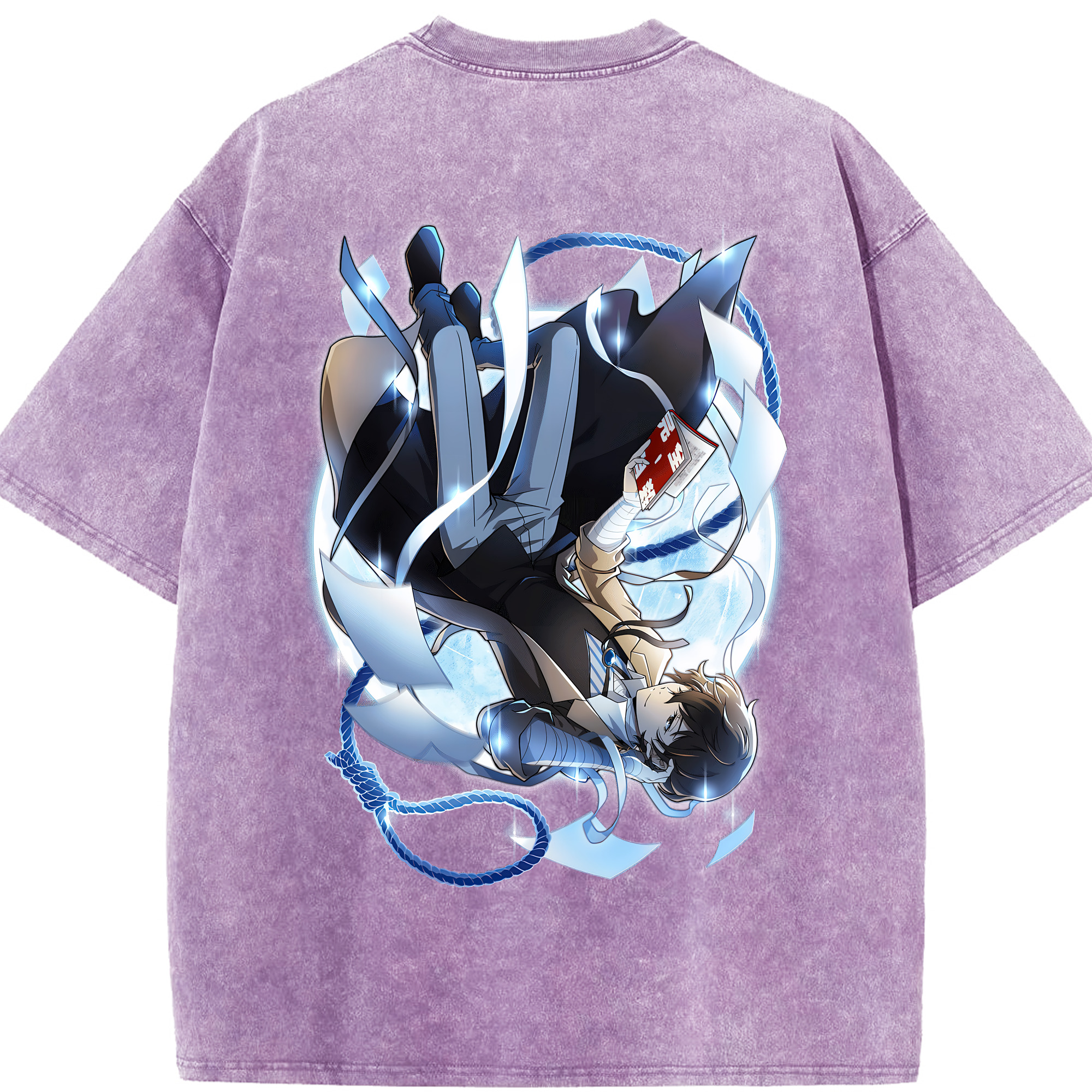 （画像用） 文豪ストレイドッグス Bungo Stray Dogs 綿100% ヴィンテージ風 半袖Tシャツ（背面プリント）