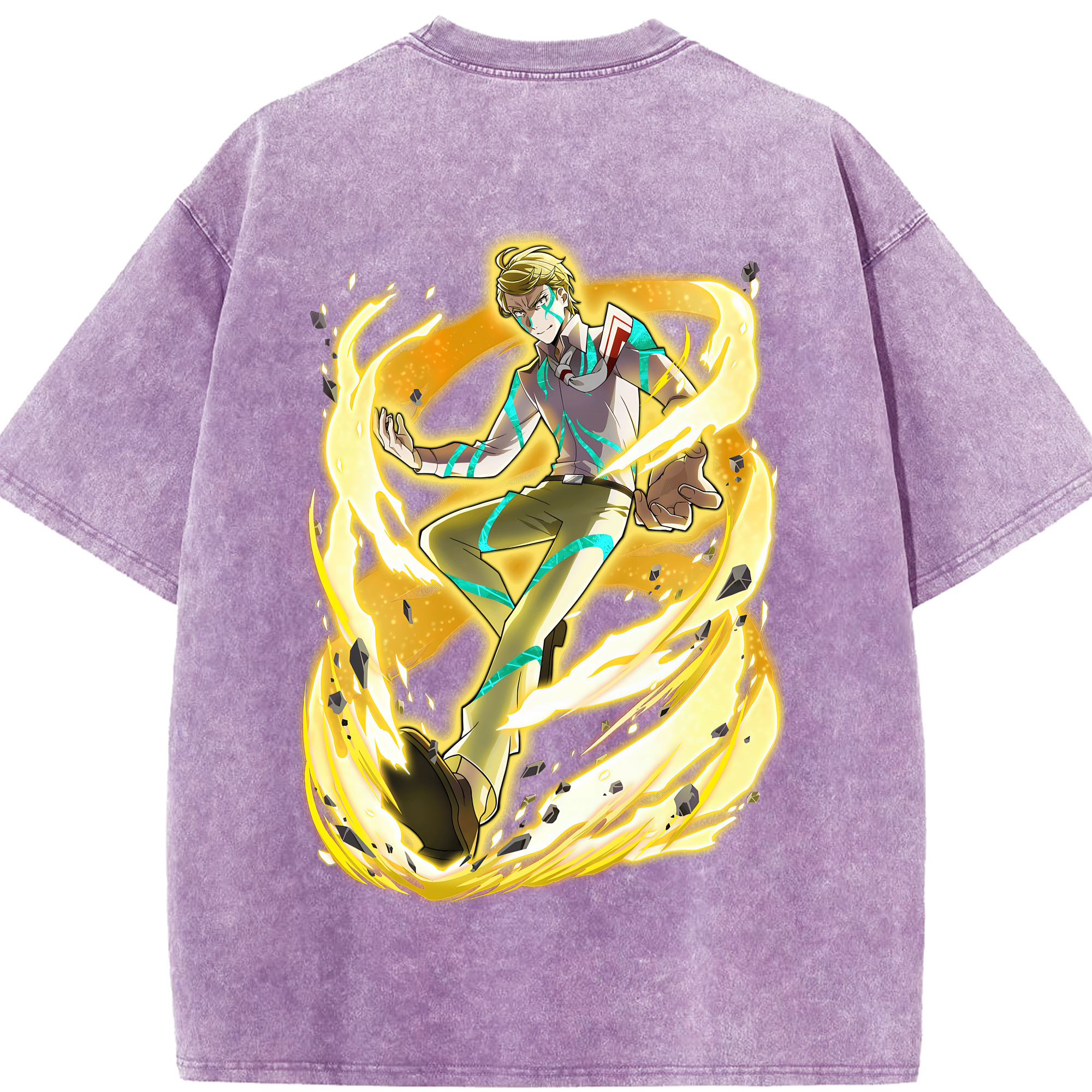 （画像用） 文豪ストレイドッグス Bungo Stray Dogs 綿100% ヴィンテージ風 半袖Tシャツ（背面プリント）