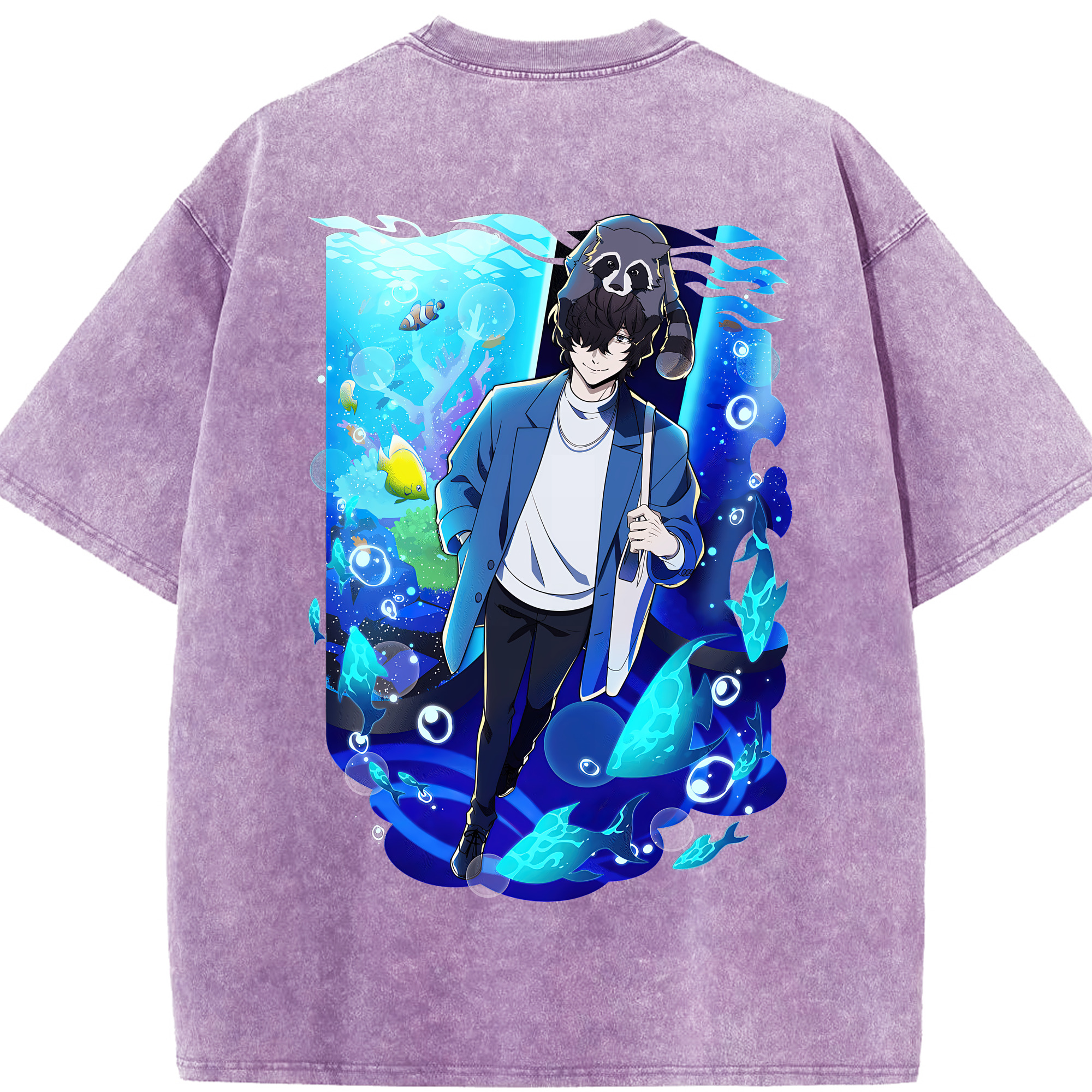 （画像用） 文豪ストレイドッグス Bungo Stray Dogs 綿100% ヴィンテージ風 半袖Tシャツ（背面プリント）
