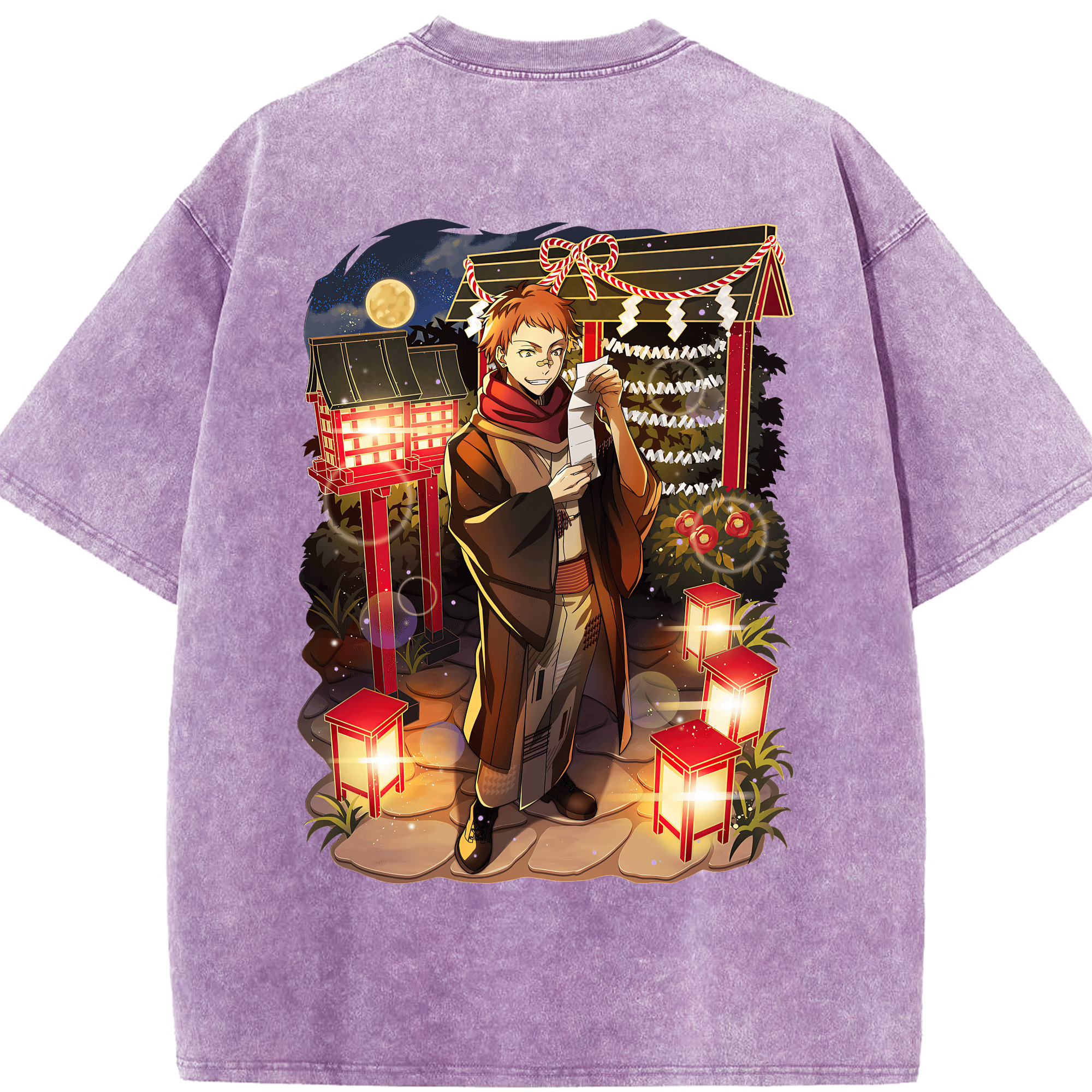 （画像用） 文豪ストレイドッグス Bungo Stray Dogs 綿100% ヴィンテージ風 半袖Tシャツ（背面プリント）