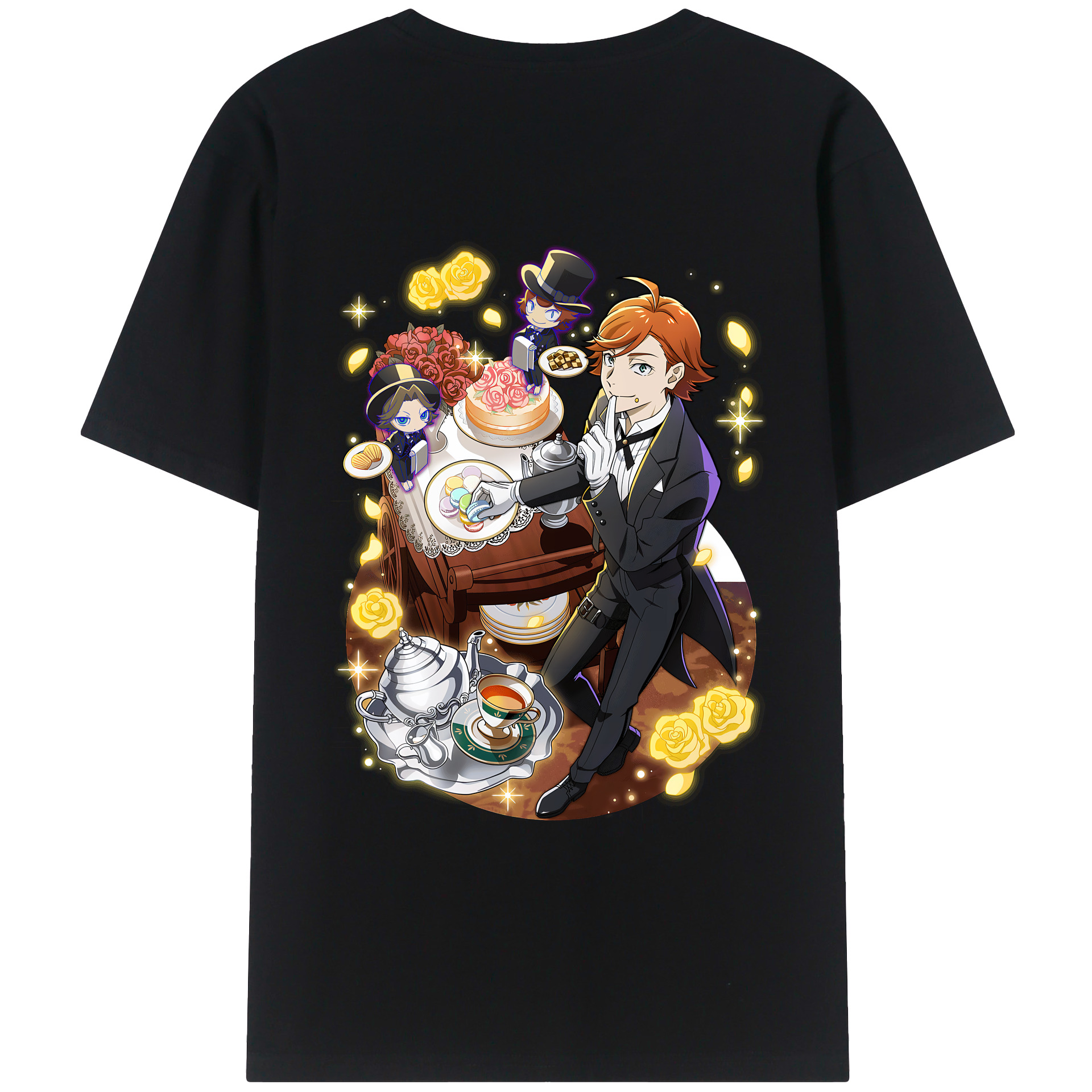 （画像用） 文豪ストレイドッグス Bungo Stray Dogs 綿100％ メンズ半袖Tシャツ（バックプリント） 通気性