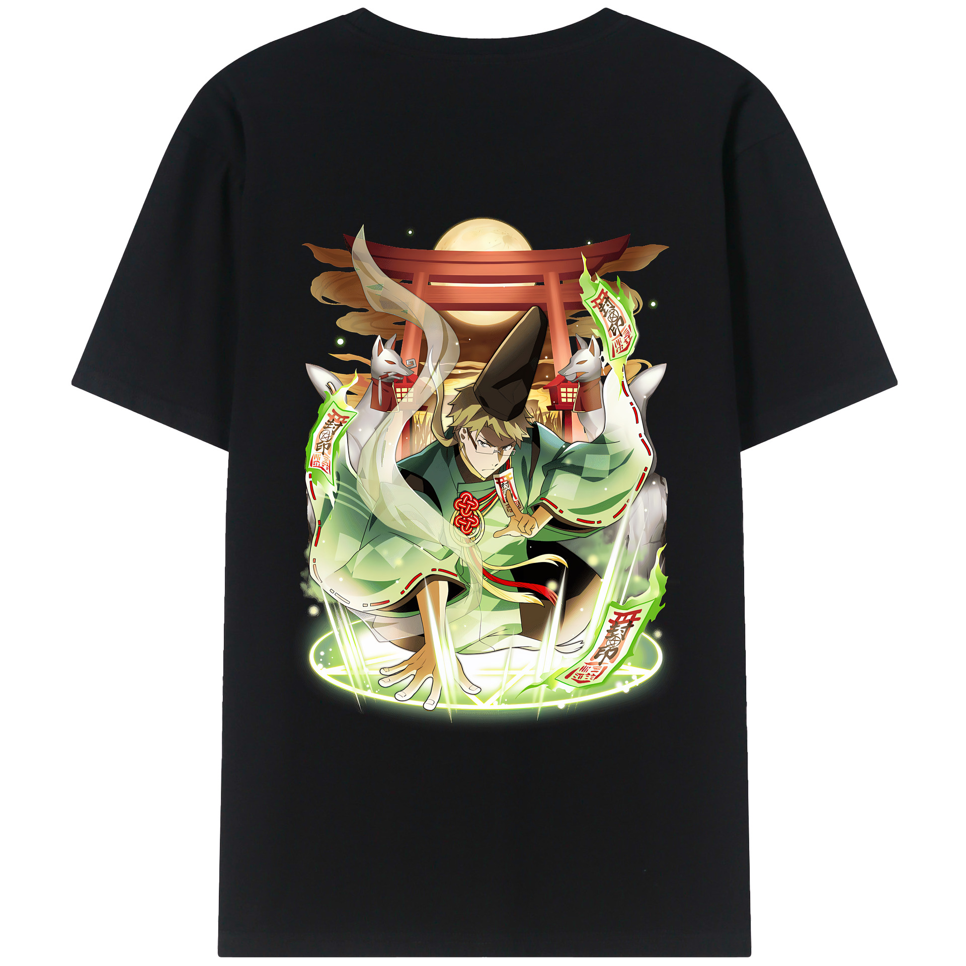 （画像用） 文豪ストレイドッグス Bungo Stray Dogs 綿100％ メンズ半袖Tシャツ（バックプリント） 通気性