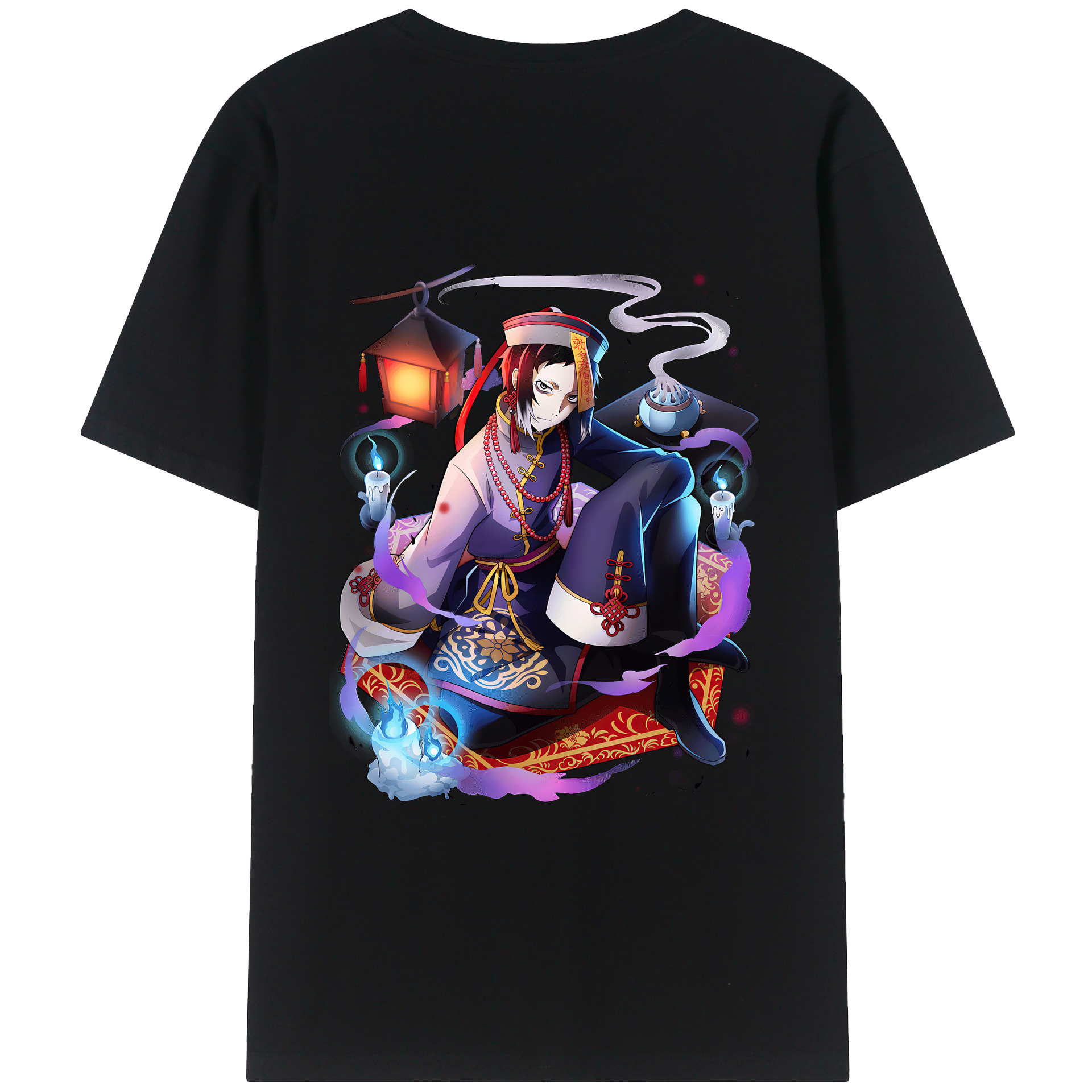 （画像用） 文豪ストレイドッグス Bungo Stray Dogs 綿100％ メンズ半袖Tシャツ（バックプリント） 通気性