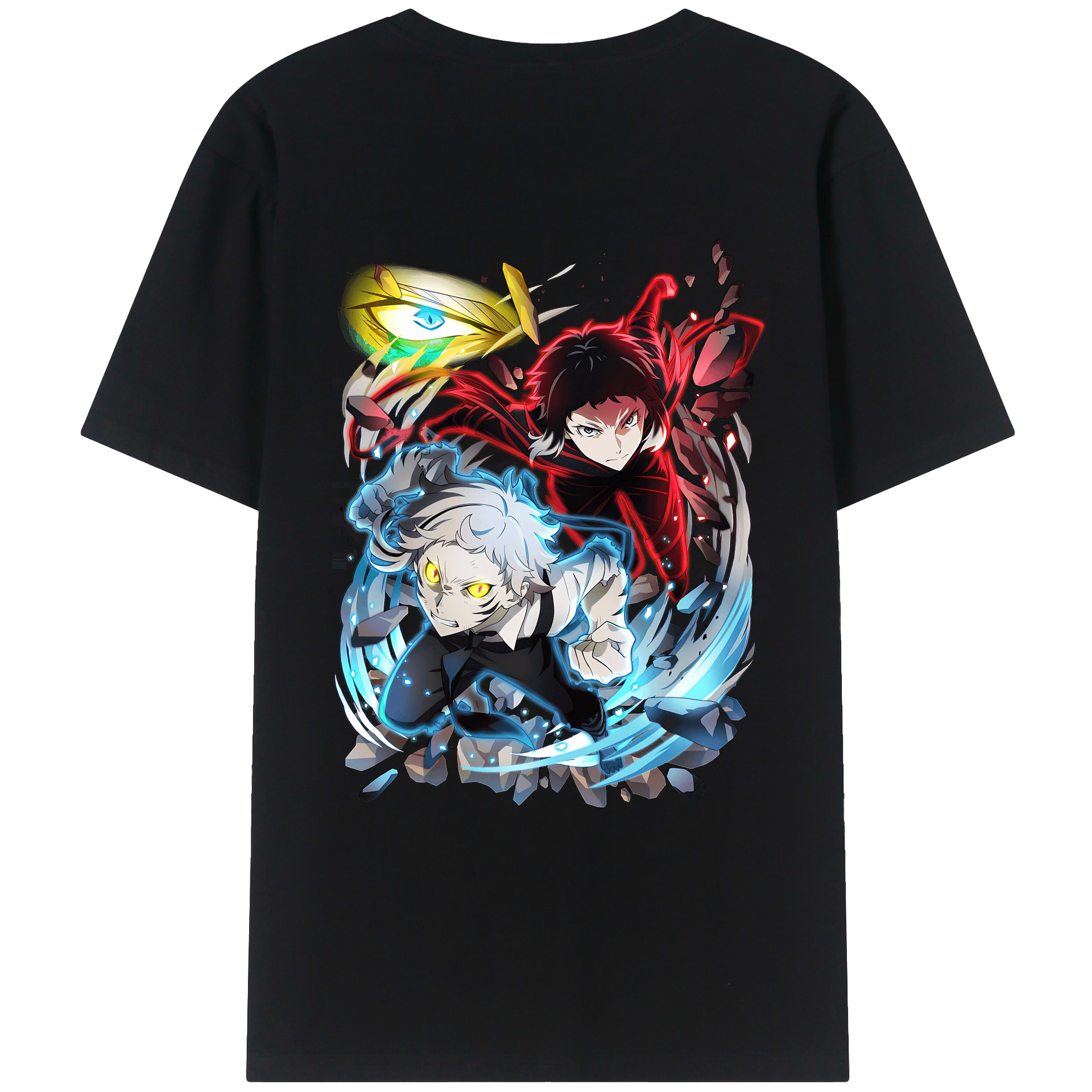 （画像用） 文豪ストレイドッグス Bungo Stray Dogs 綿100％ メンズ半袖Tシャツ（バックプリント） 通気性