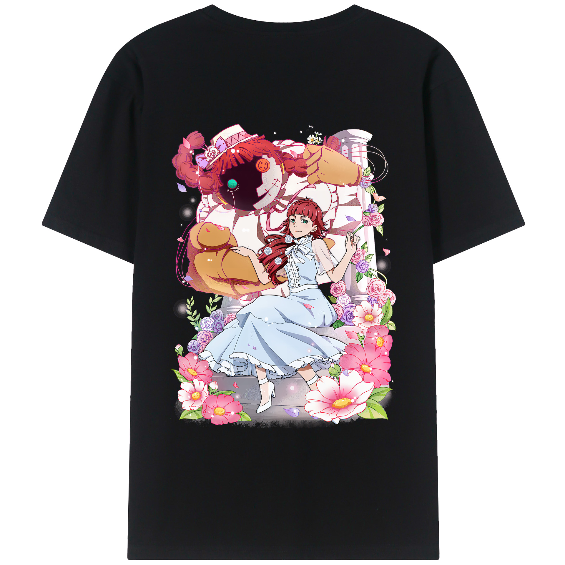 （画像用） 文豪ストレイドッグス Bungo Stray Dogs 綿100％ メンズ半袖Tシャツ（バックプリント） 通気性