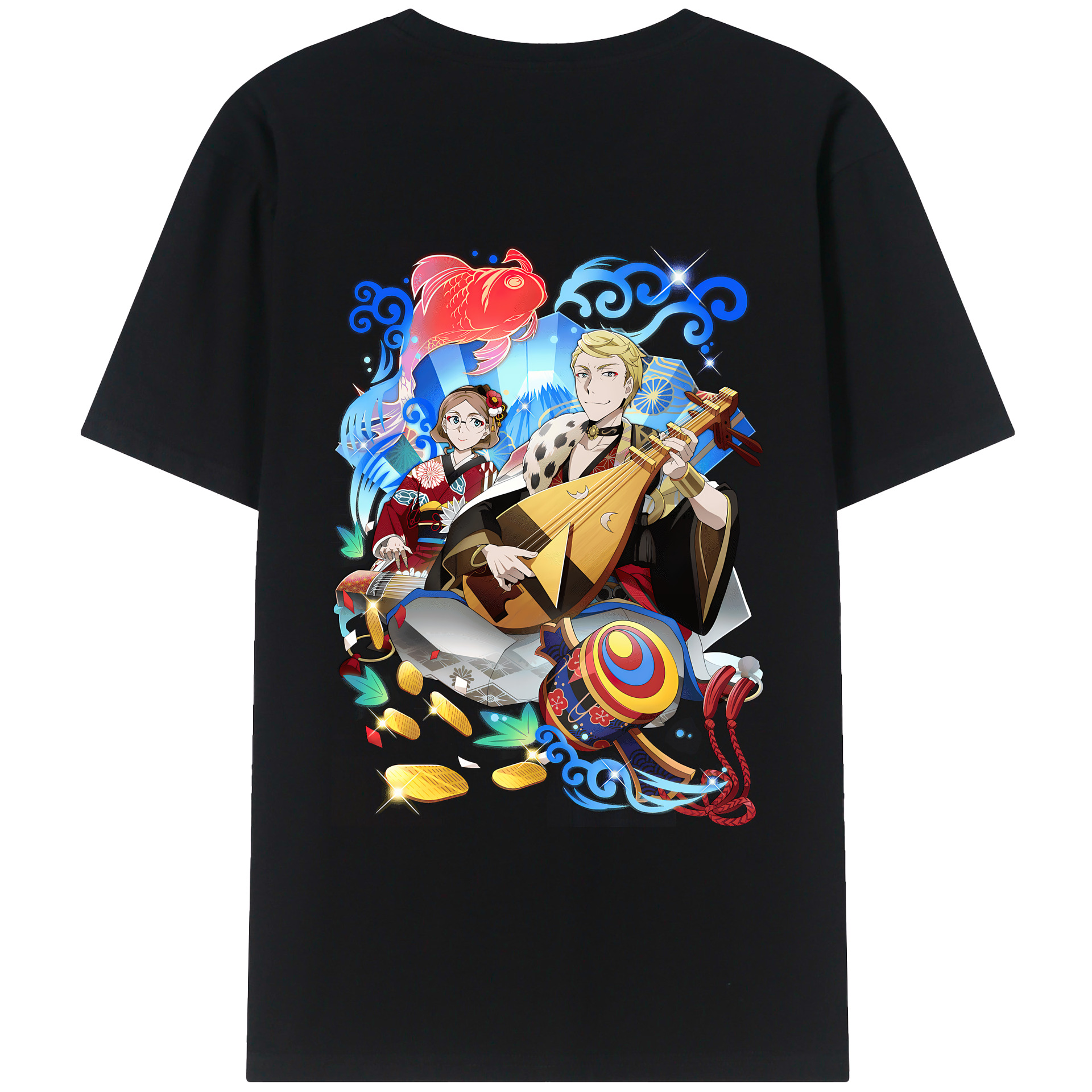 （画像用） 文豪ストレイドッグス Bungo Stray Dogs 綿100％ メンズ半袖Tシャツ（バックプリント） 通気性