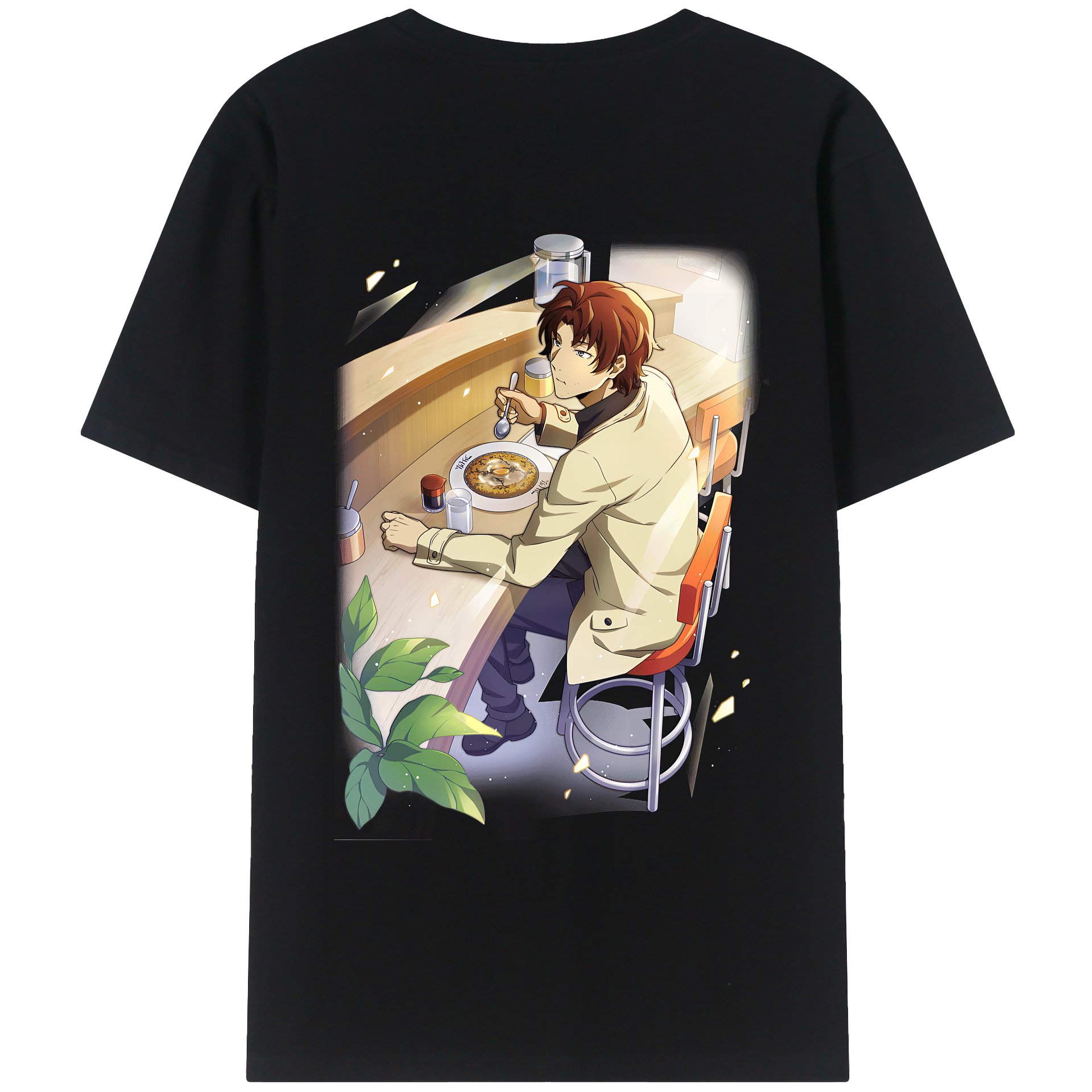 （画像用） 文豪ストレイドッグス Bungo Stray Dogs 綿100％ メンズ半袖Tシャツ（バックプリント） 通気性