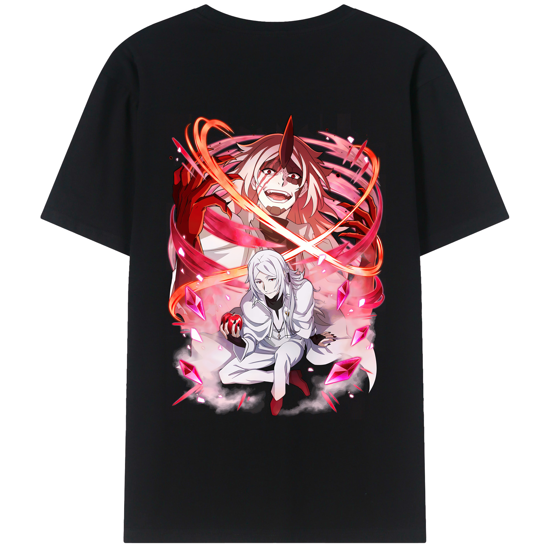 （画像用） 文豪ストレイドッグス Bungo Stray Dogs 綿100％ メンズ半袖Tシャツ（バックプリント） 通気性