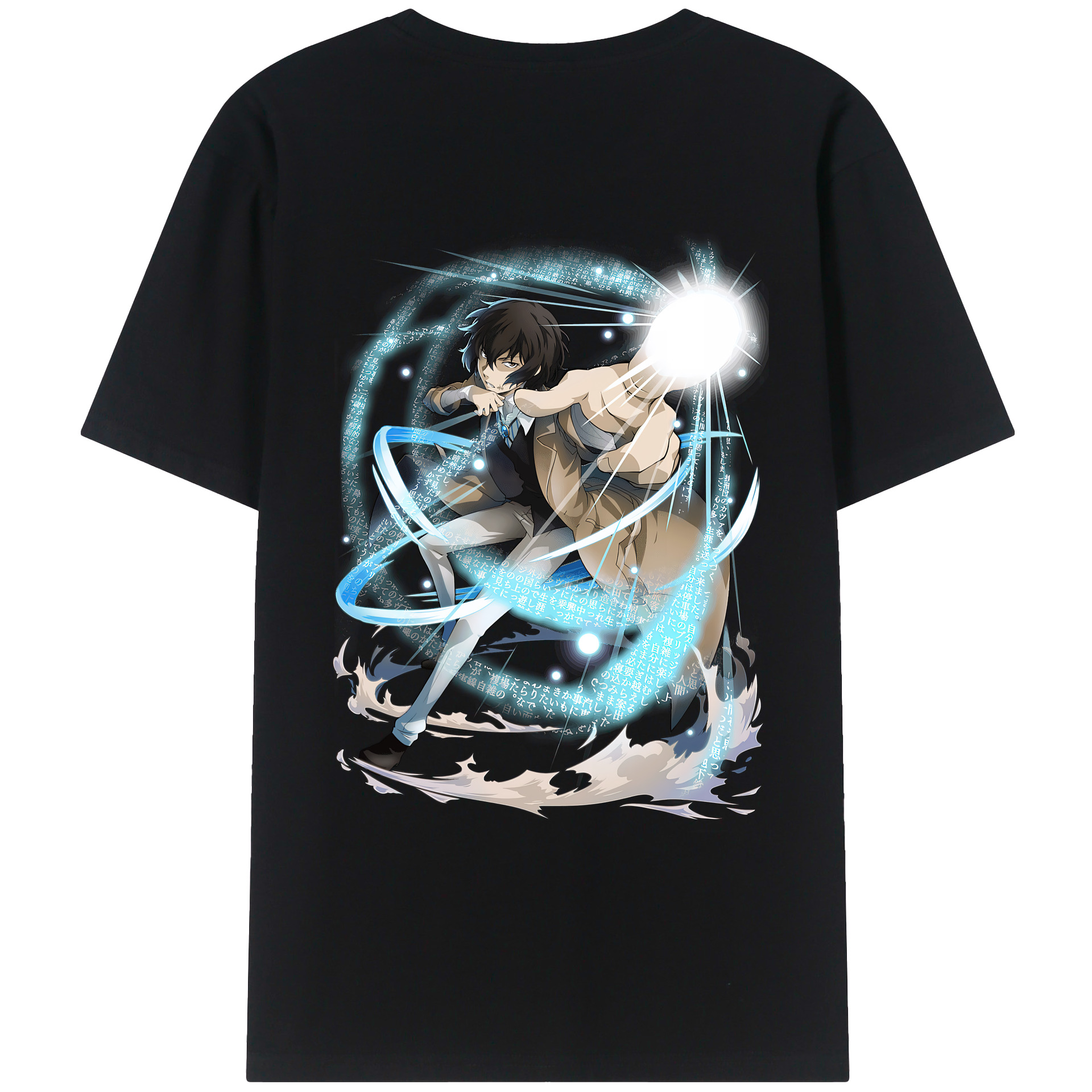 （画像用） 文豪ストレイドッグス Bungo Stray Dogs 綿100％ メンズ半袖Tシャツ（バックプリント） 通気性