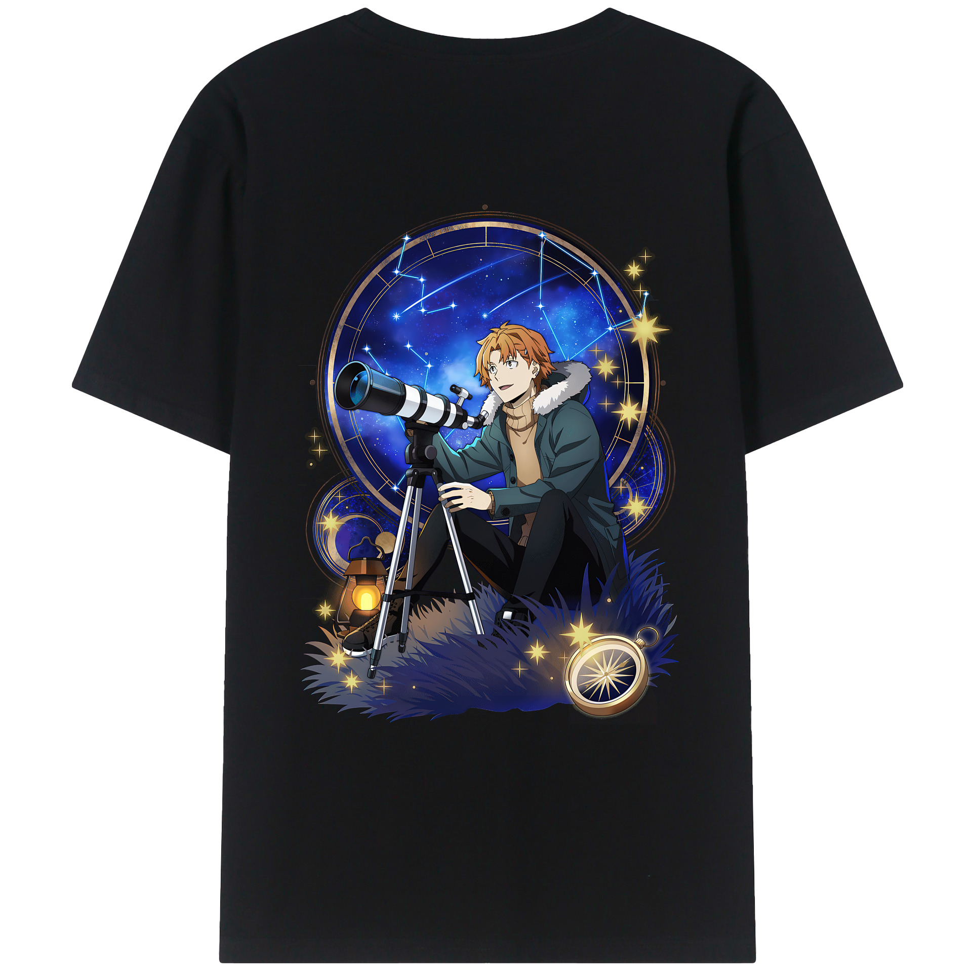 （画像用） 文豪ストレイドッグス Bungo Stray Dogs 綿100％ メンズ半袖Tシャツ（バックプリント） 通気性