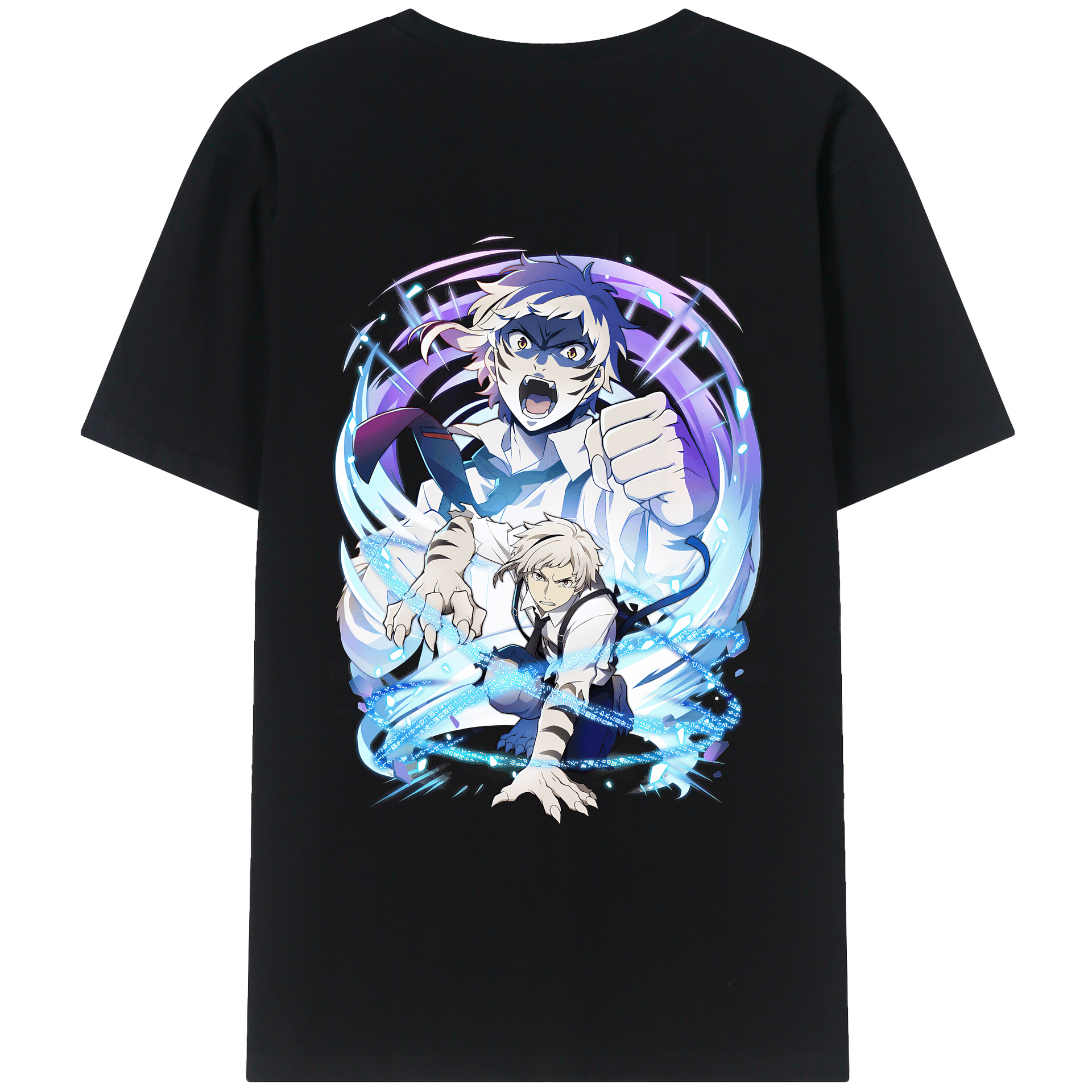 （画像用） 文豪ストレイドッグス Bungo Stray Dogs 綿100％ メンズ半袖Tシャツ（バックプリント） 通気性
