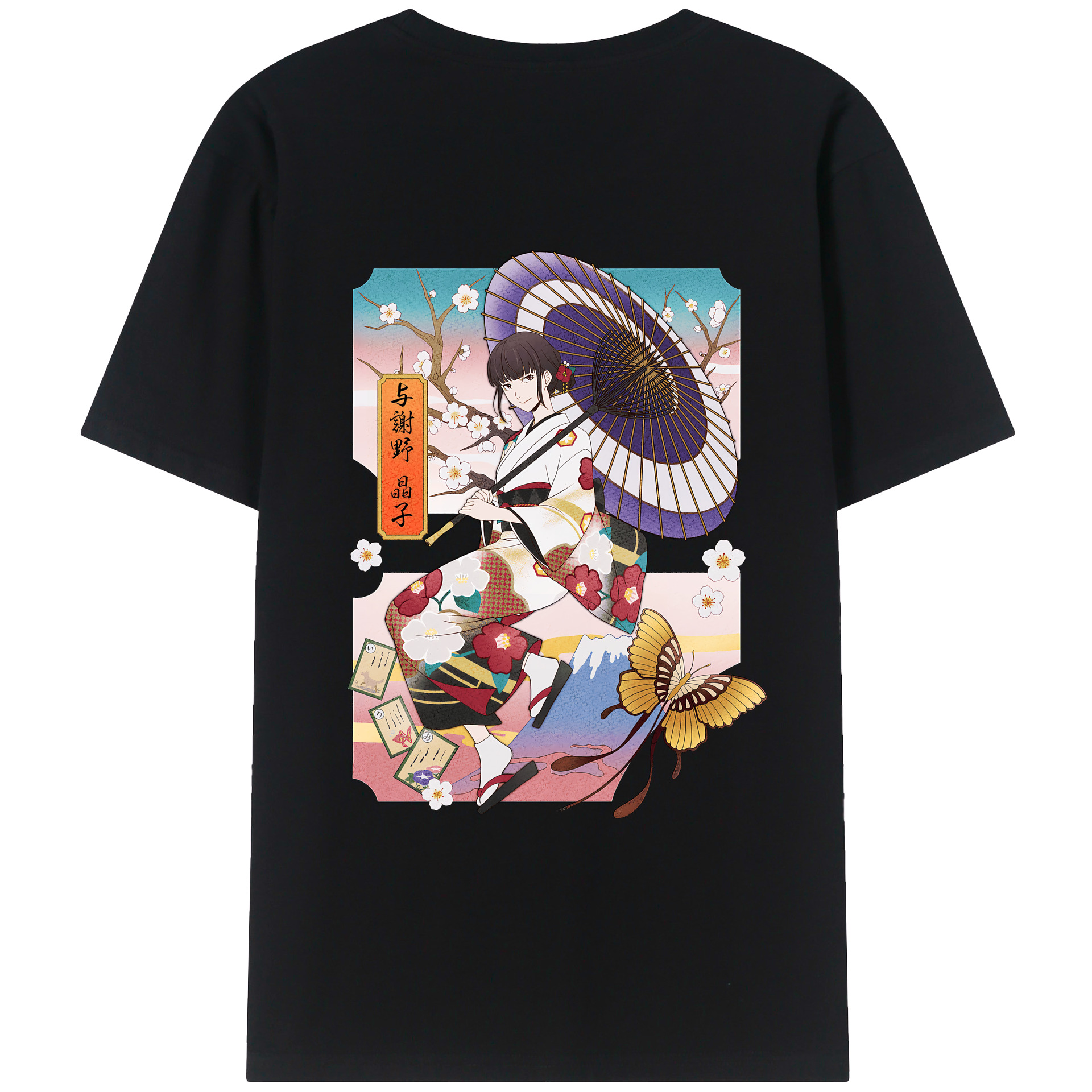 （画像用） 文豪ストレイドッグス Bungo Stray Dogs 綿100％ メンズ半袖Tシャツ（バックプリント） 通気性