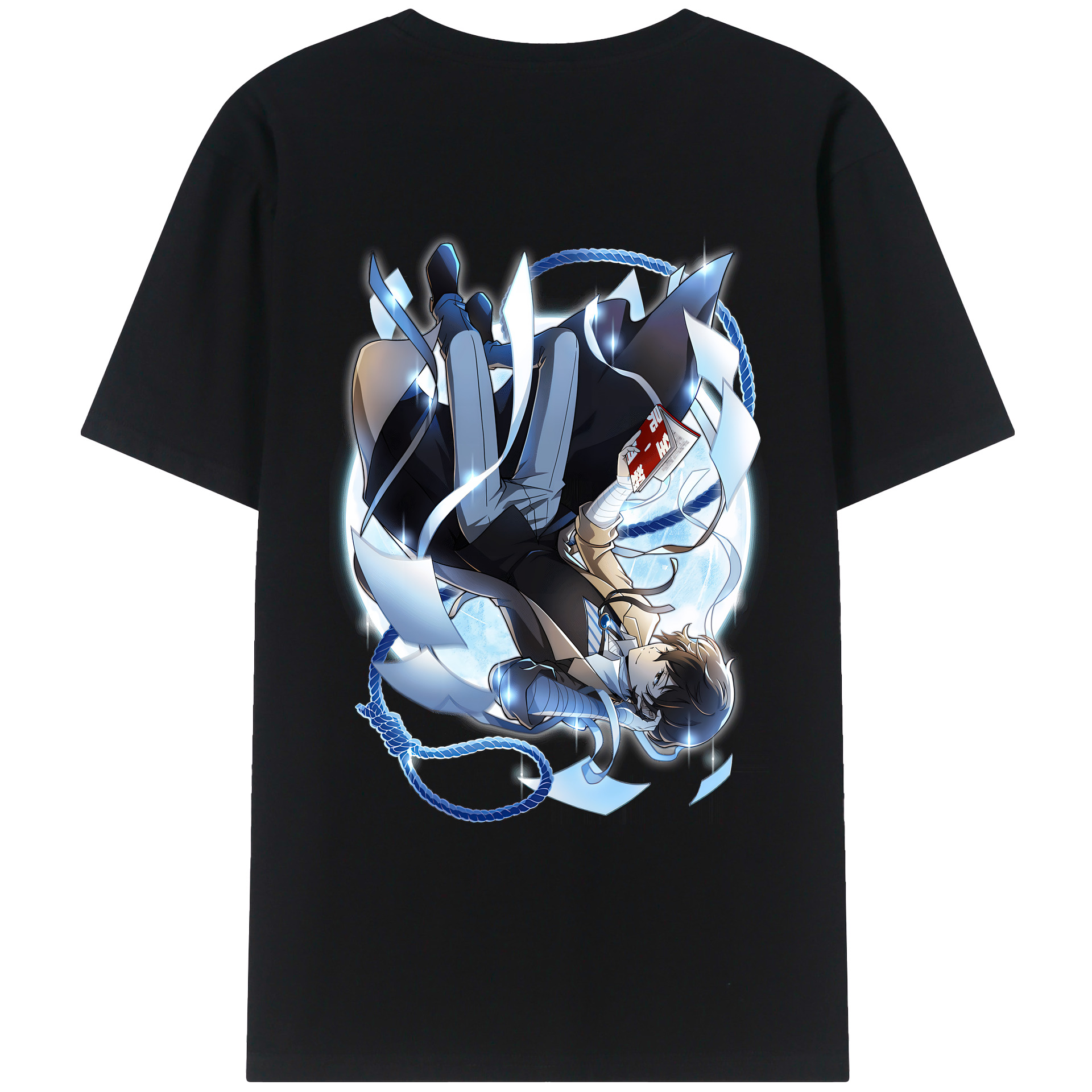 （画像用） 文豪ストレイドッグス Bungo Stray Dogs 綿100％ メンズ半袖Tシャツ（バックプリント） 通気性