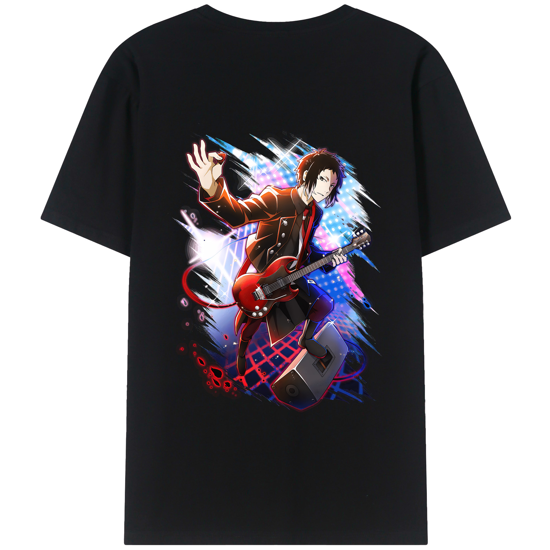 （画像用） 文豪ストレイドッグス Bungo Stray Dogs 綿100％ メンズ半袖Tシャツ（バックプリント） 通気性