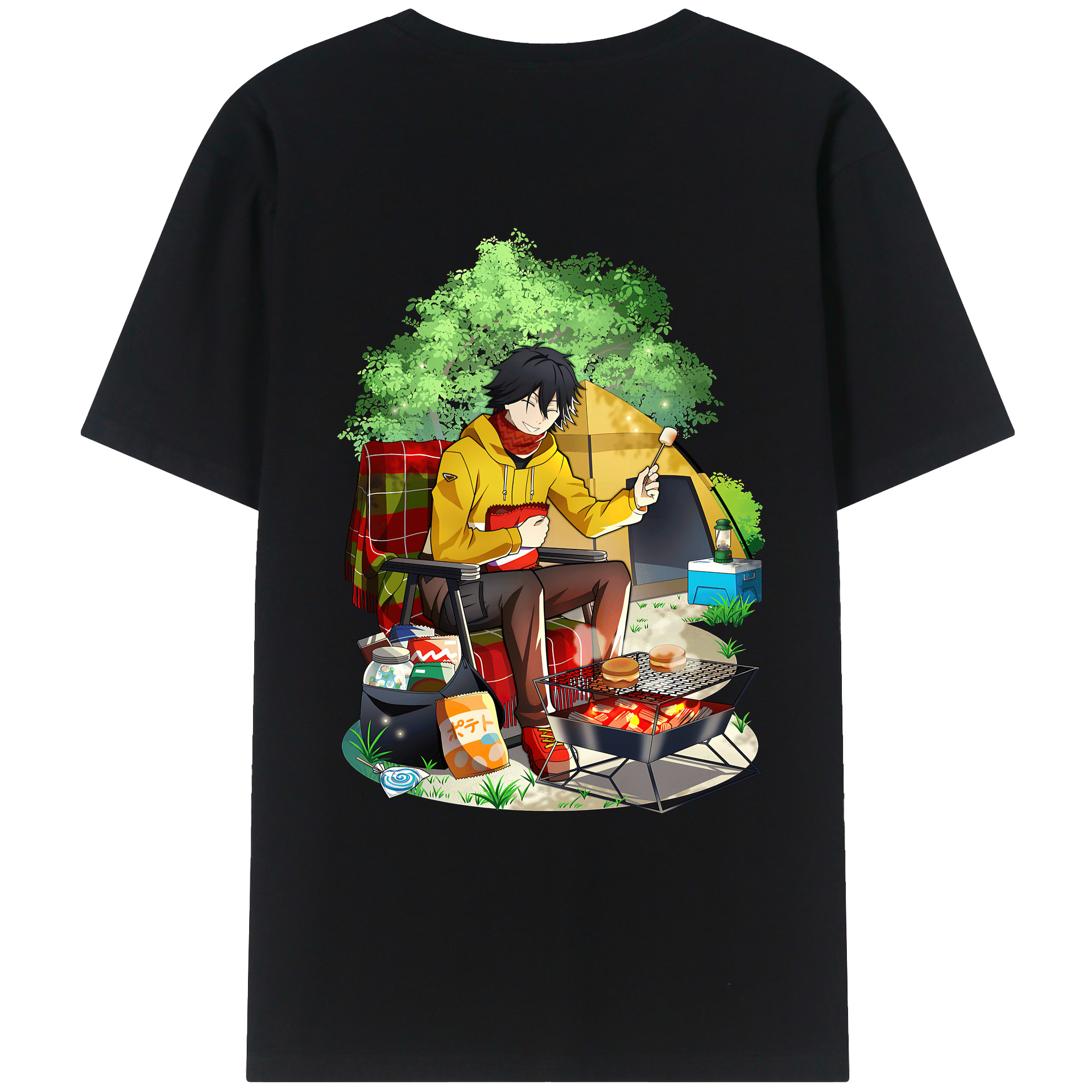 （画像用） 文豪ストレイドッグス Bungo Stray Dogs 綿100％ メンズ半袖Tシャツ（バックプリント） 通気性