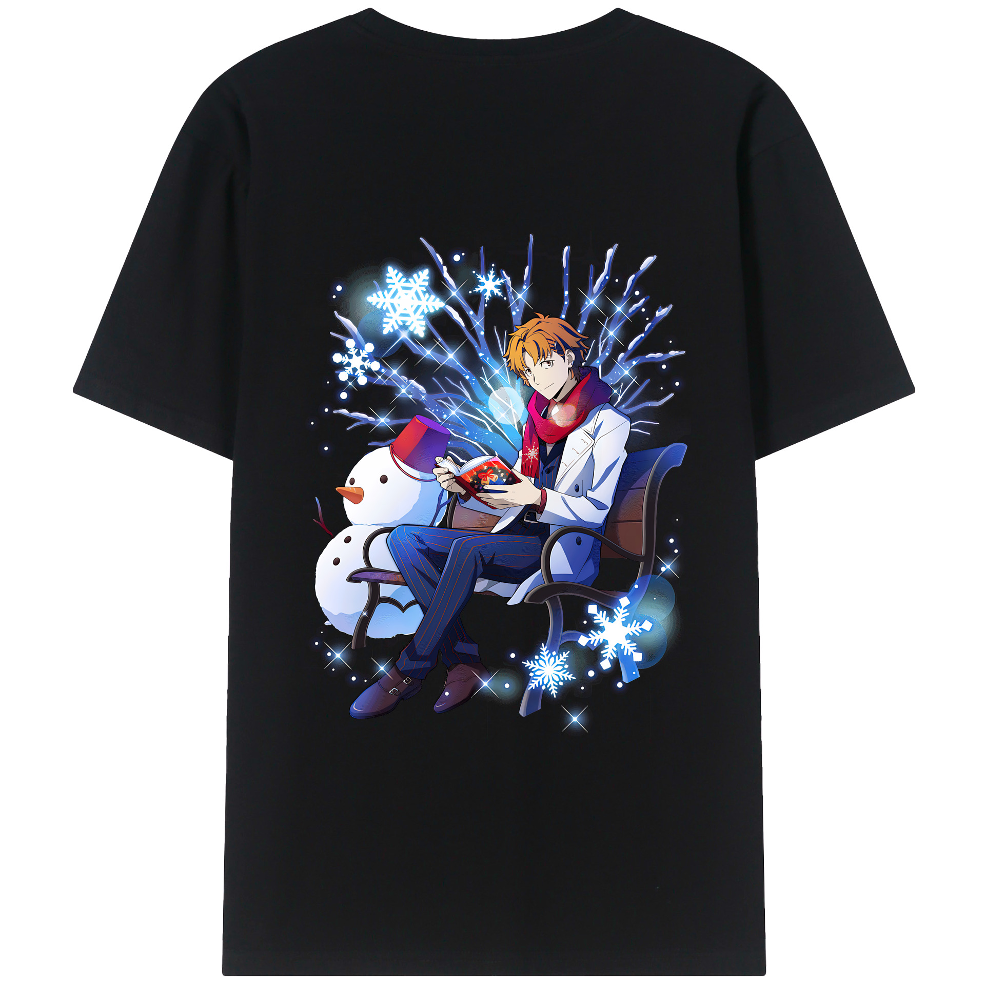 （画像用） 文豪ストレイドッグス Bungo Stray Dogs 綿100％ メンズ半袖Tシャツ（バックプリント） 通気性